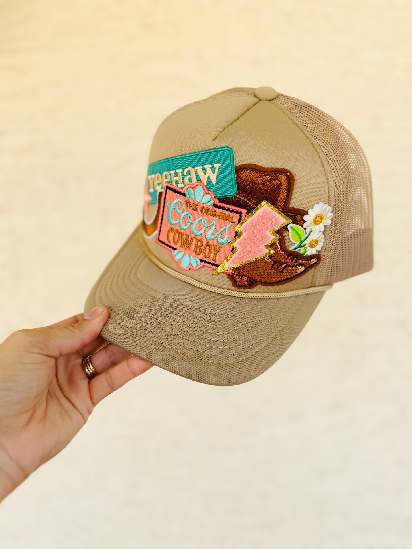 8- yeehaw and beer flowers tan