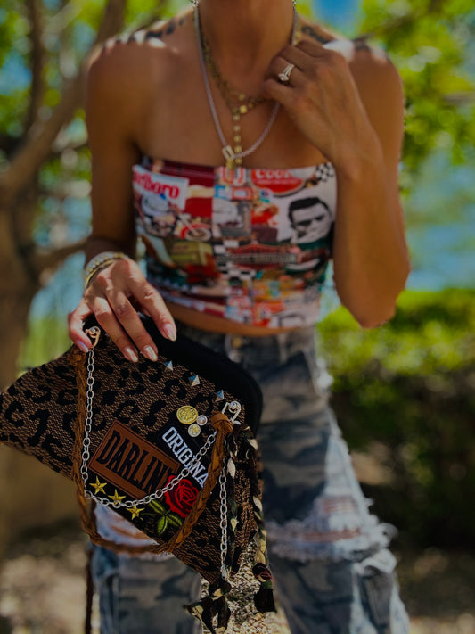 AA-ORIGINAL DARLIN BROWN LEOPARD +** LIZZIE KISS CLUTCH**