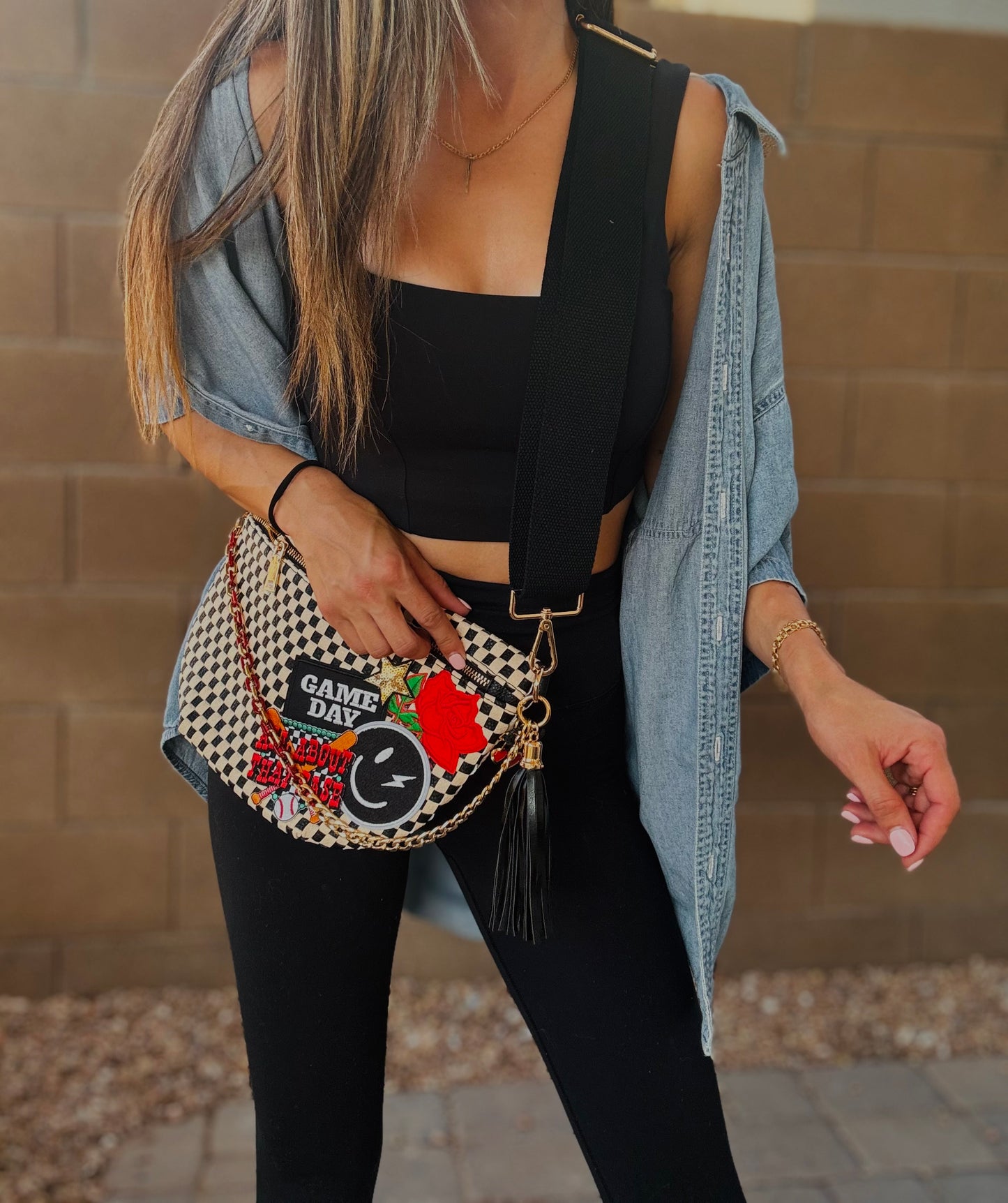 HA-game day baseball all about that base +SEDONA BAG