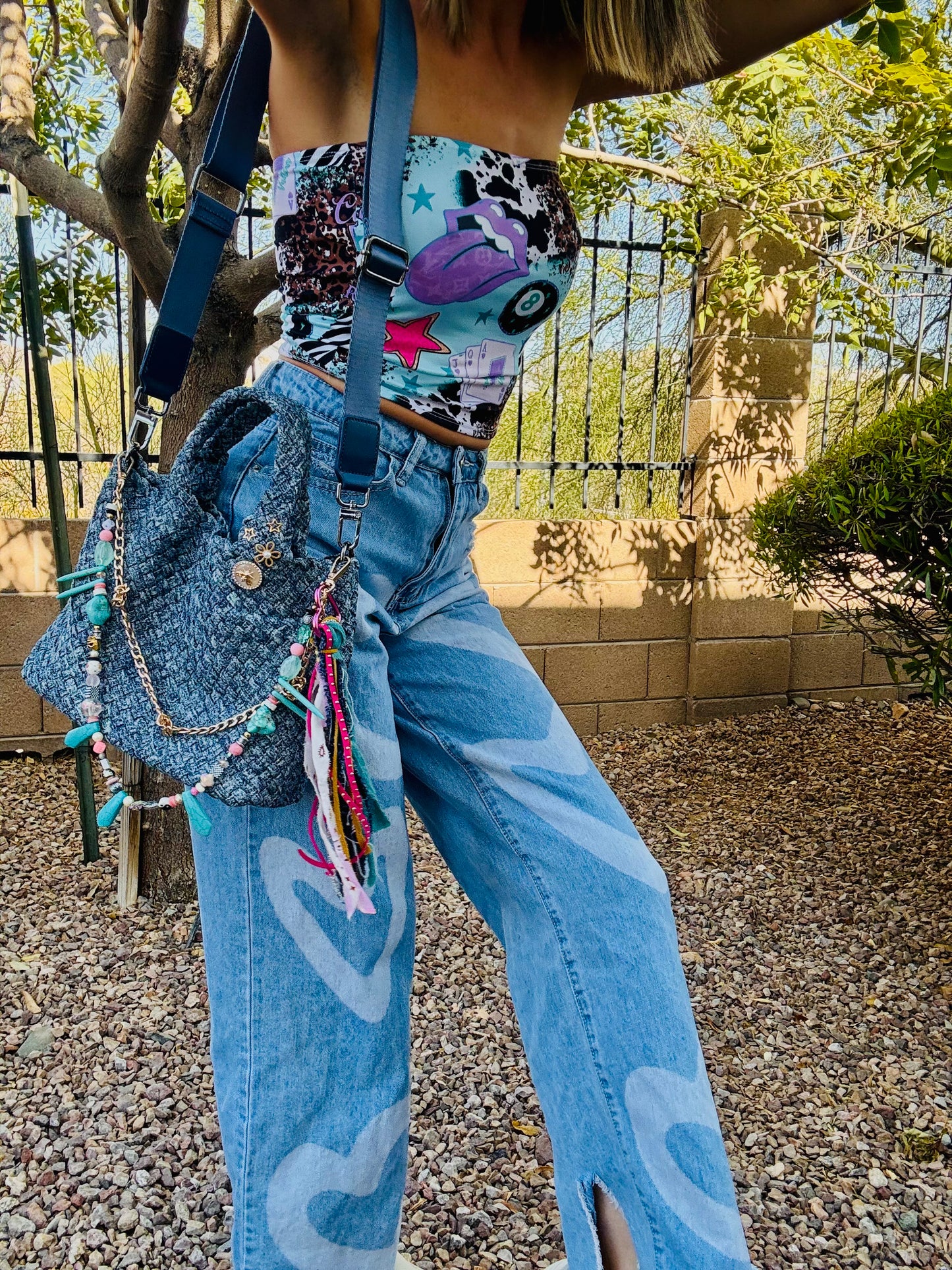 SAT- #3- LIMITED EDITION DENIM CROSSBODY TOTE