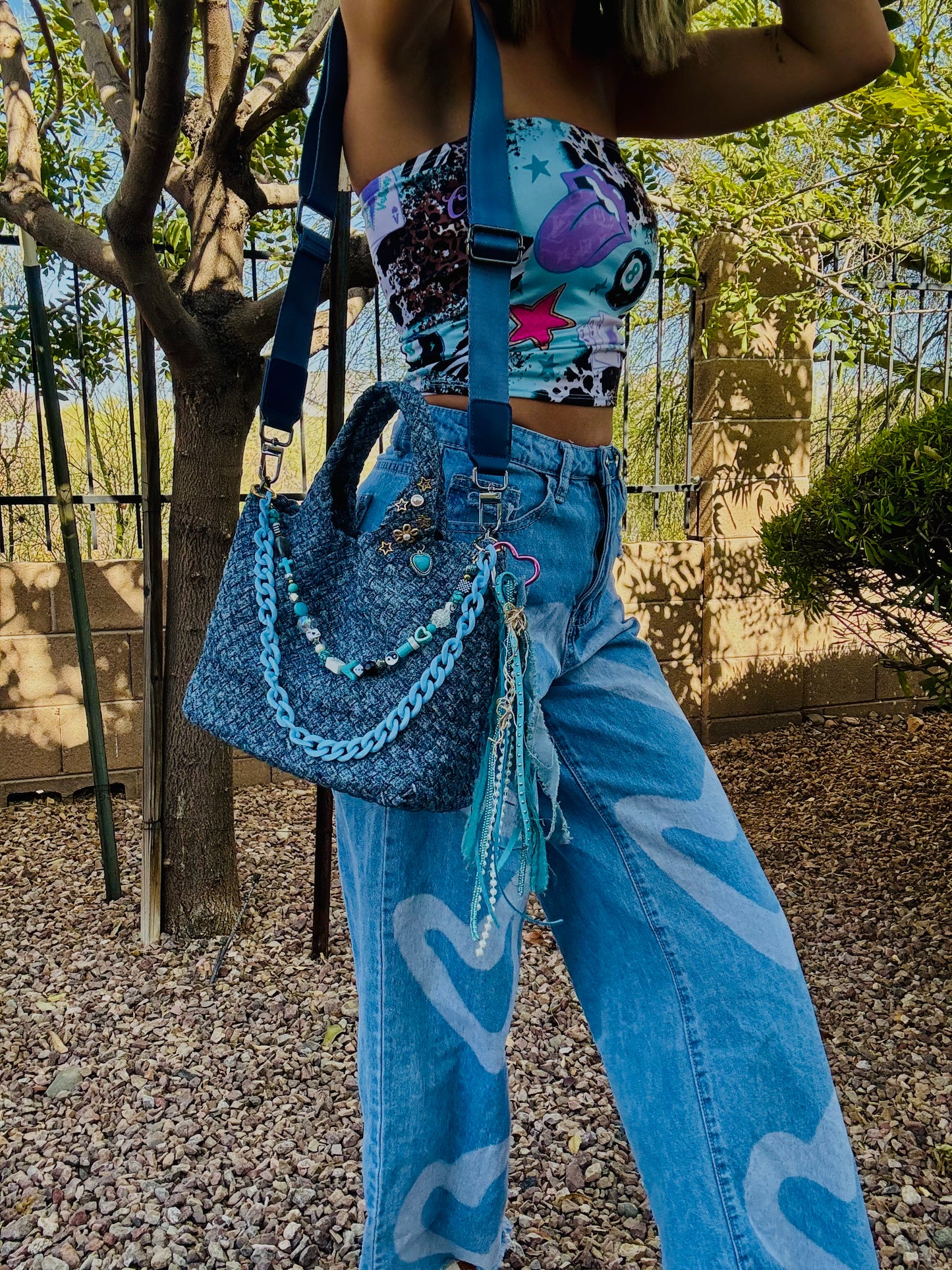 SAT- #10- LIMITED EDITION DENIM CROSSBODY TOTE