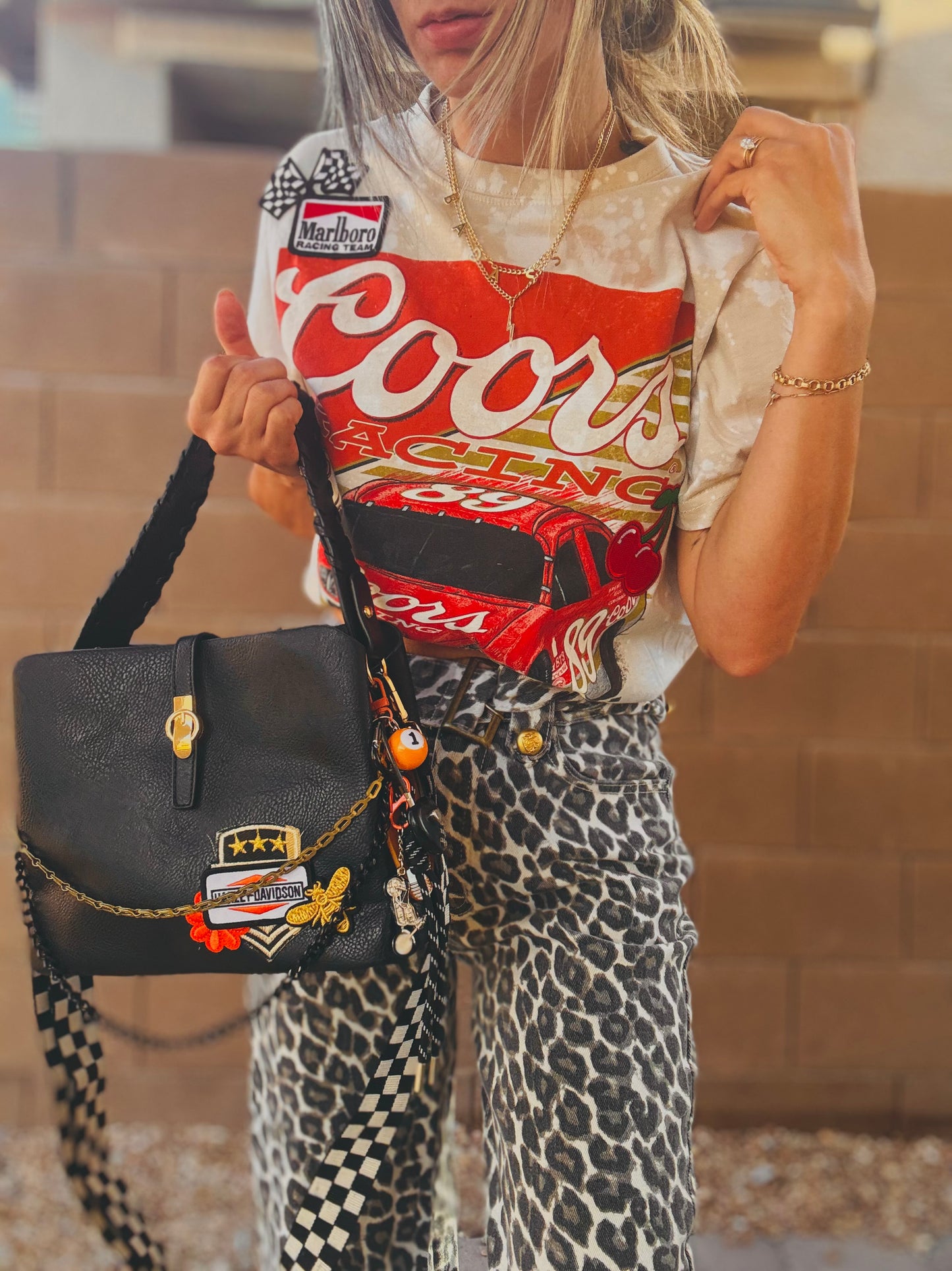 VT- vintage race babe - crème TSHIRT