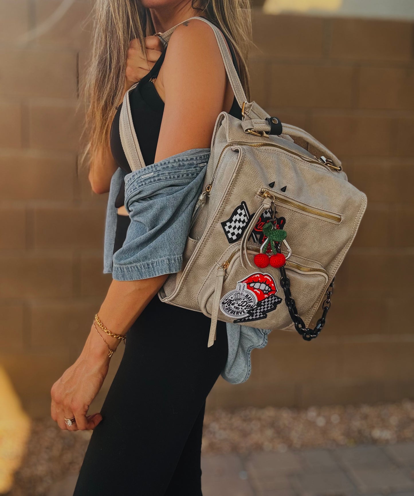 HA- day you deserve raising hell -stone grey *PAYSON BAG**