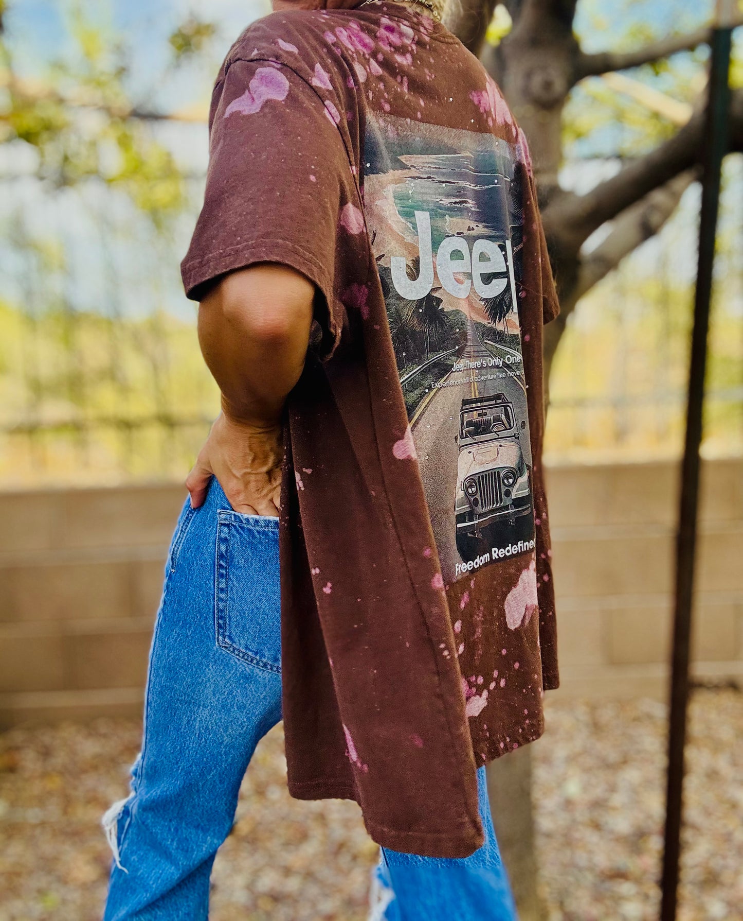 TEE-off road babes - DAD KIMONO TEE MENS LARGE
