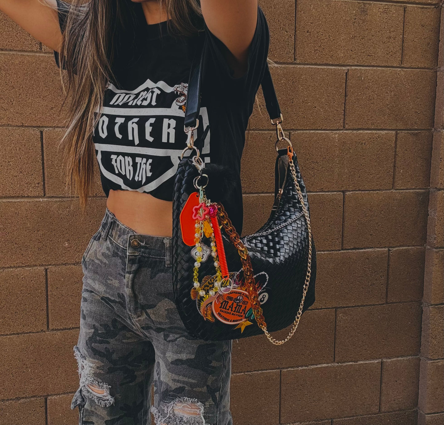 OO-MAMA CHAOS CAFFEINE AND MISFITS - XL Sedona INSPIRED Woven CROSSBODY INCLUDED