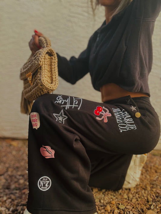 BBH-Button Betty Sweatpants- 1 BLACK