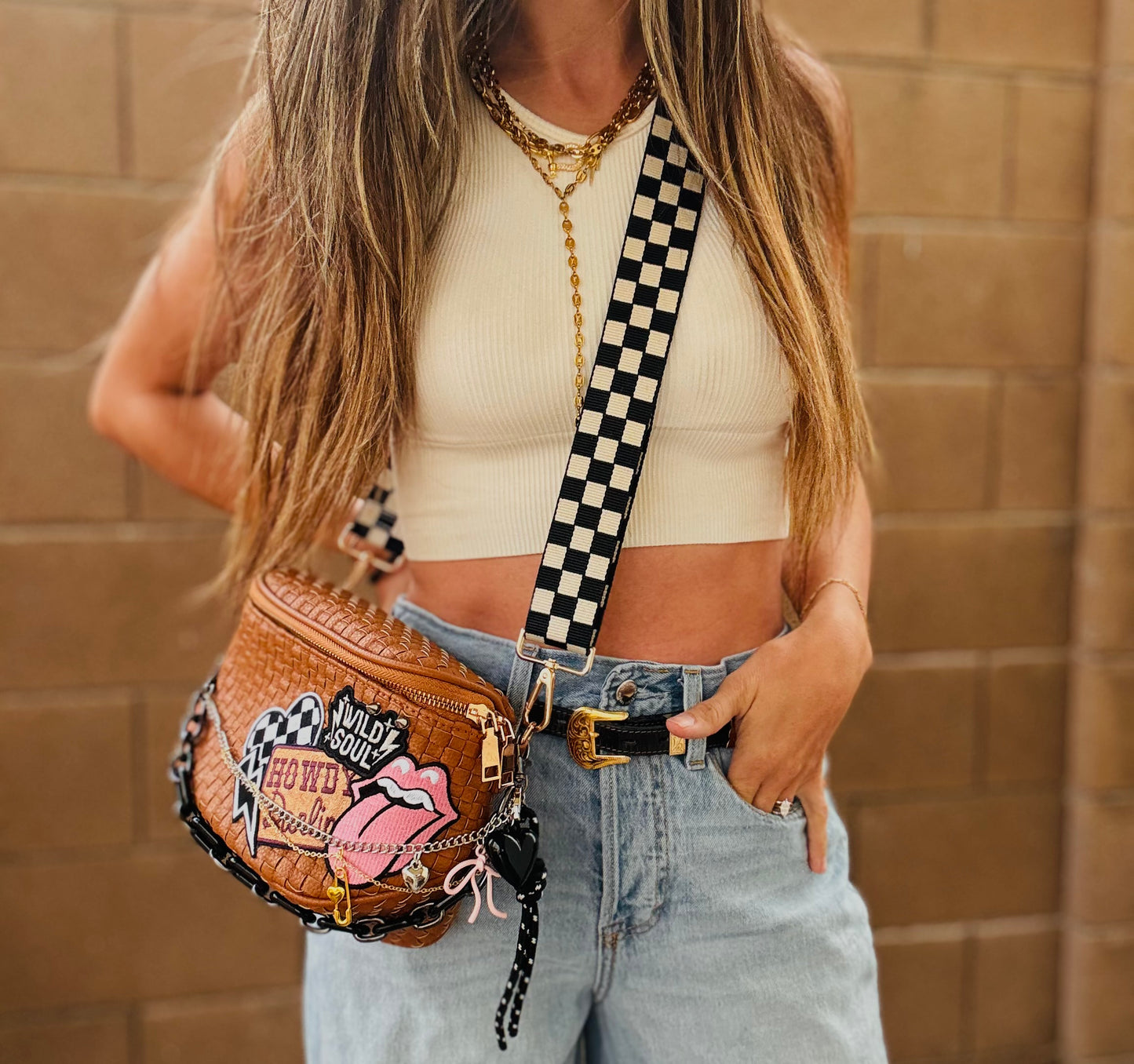 BF-howdy darlin + wild soul checkered caramel OG+PHOENIX BAG