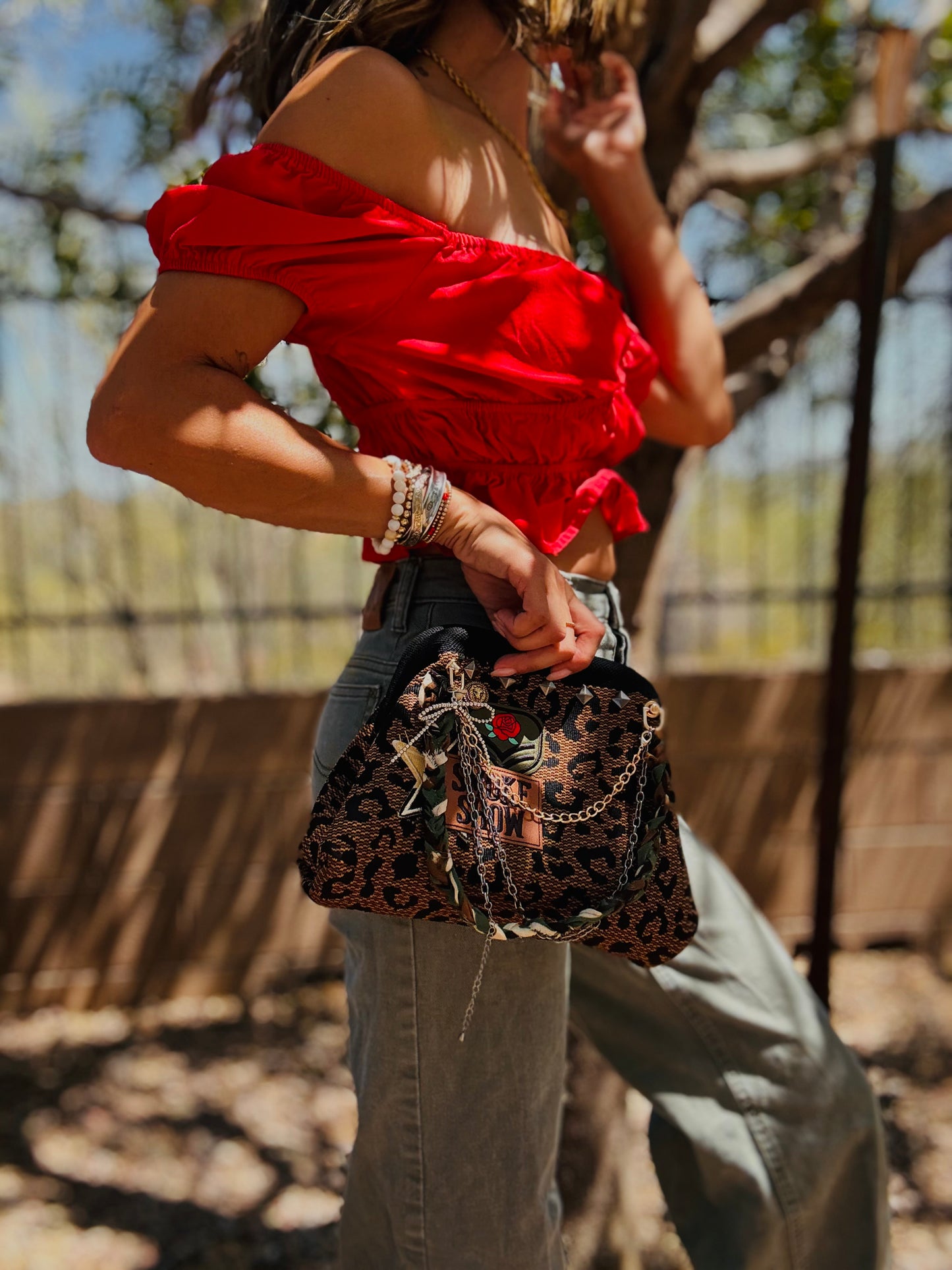 SCC- smoke show leopard +** LIZZIE KISS CLUTCH**