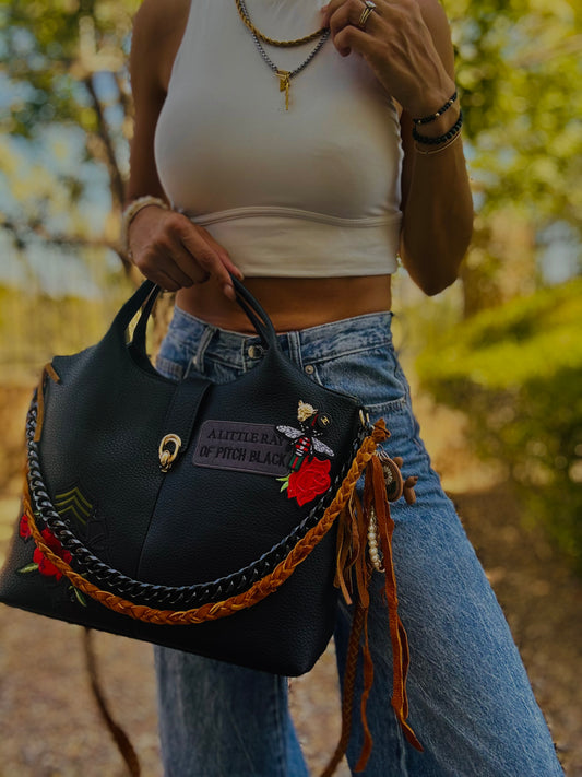 UM - LITTLE RAY OF PITCH BLACK ROSES & ELK HIDE STRAP+** TUCSON ** multi straps