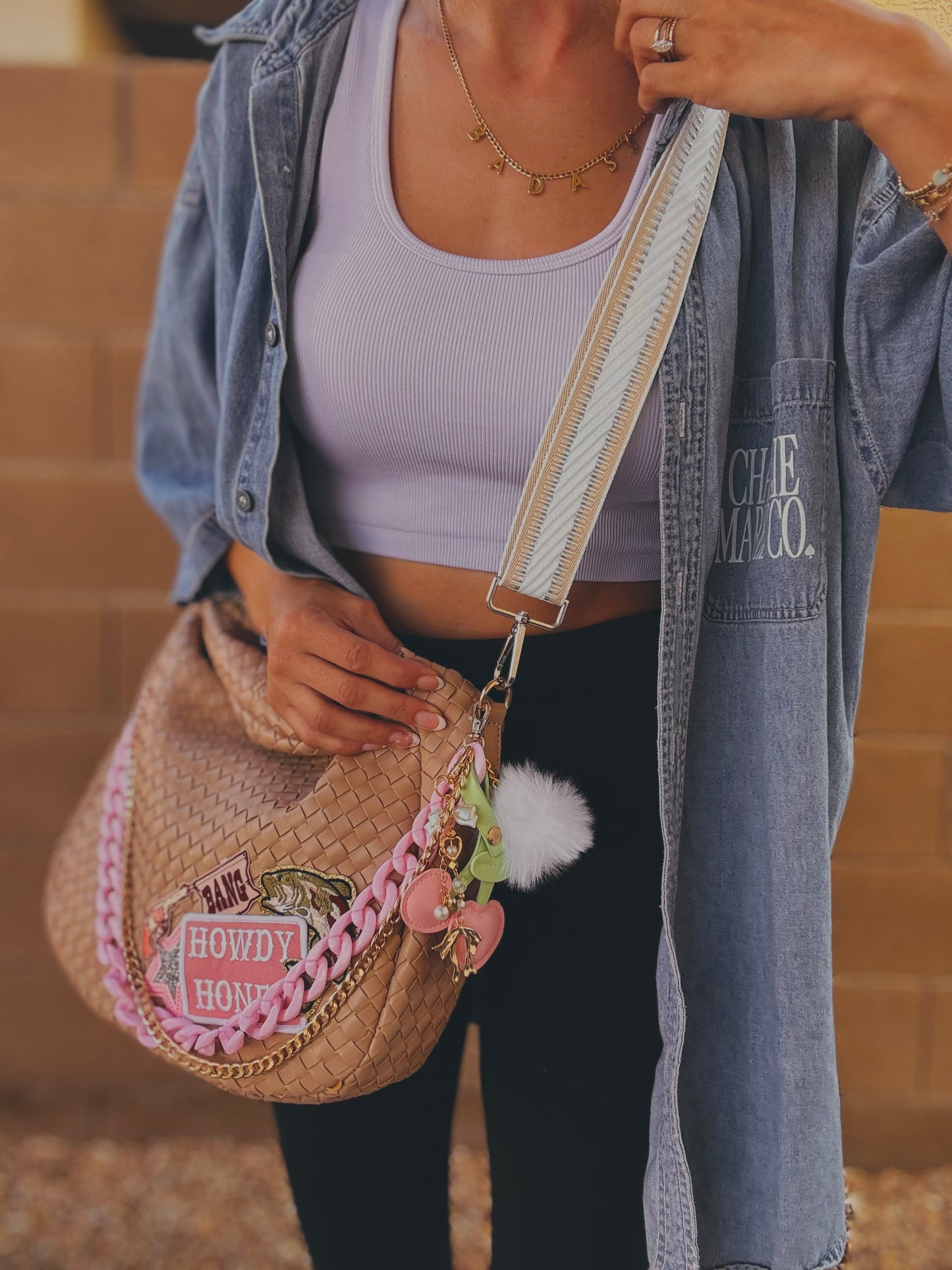 FC- Howdy Honey pink babe +tan bag   *CHANDLER BAG**