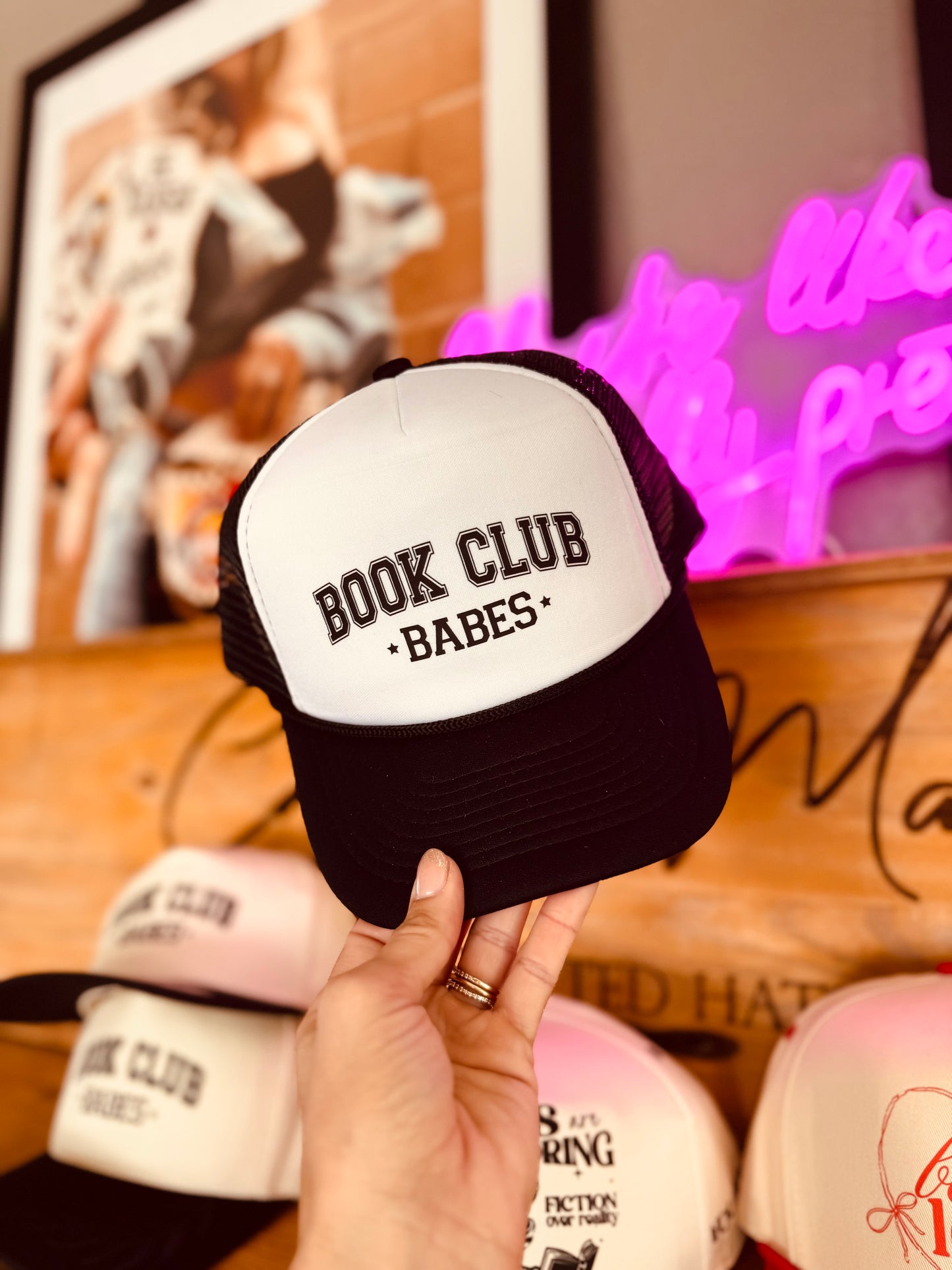 BCJ- BOOK CLUB BABES - traditional foam mesh back trucker 