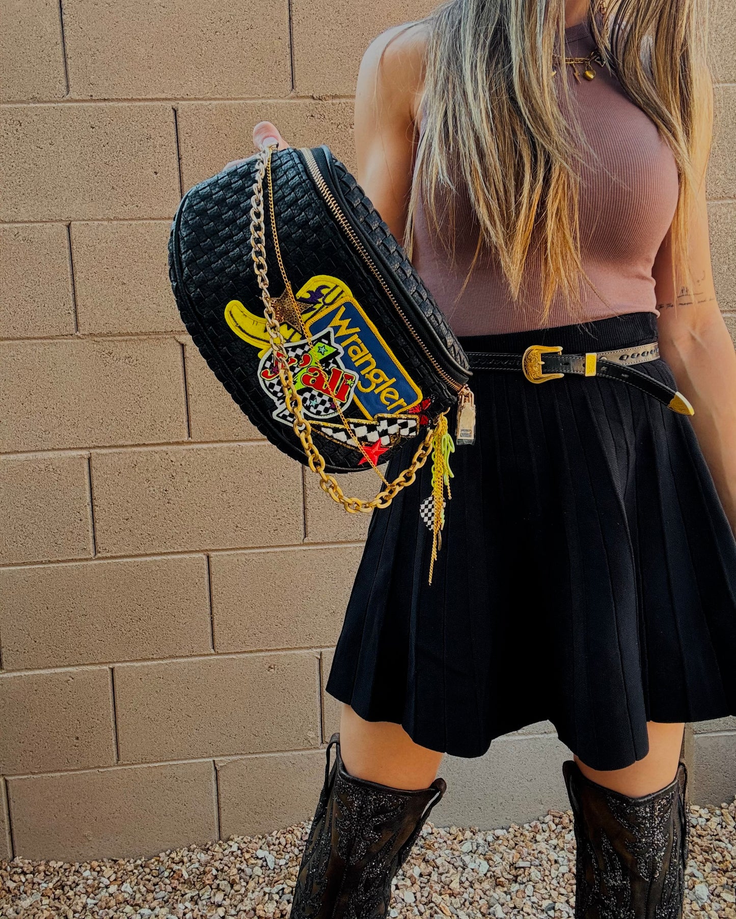 WS-Neon Cowgirl Wranglin babe vintage Black OG+PHOENIX BAG