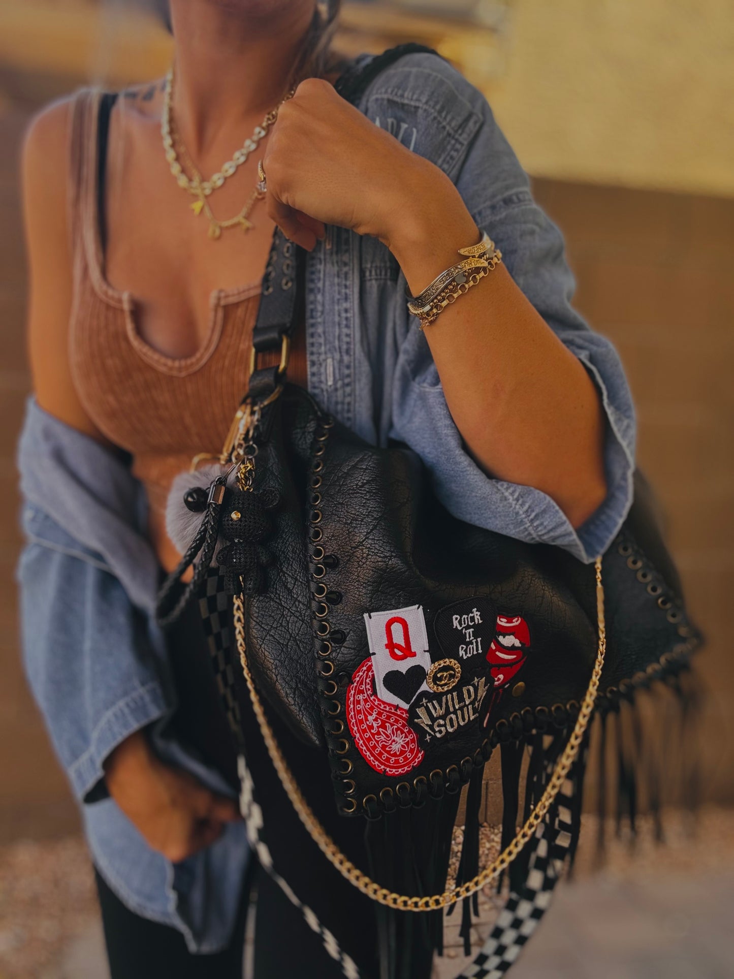 FC-Wild would rock+ Authentic Upcycled button* - crossbody strap included** The Jerome**
