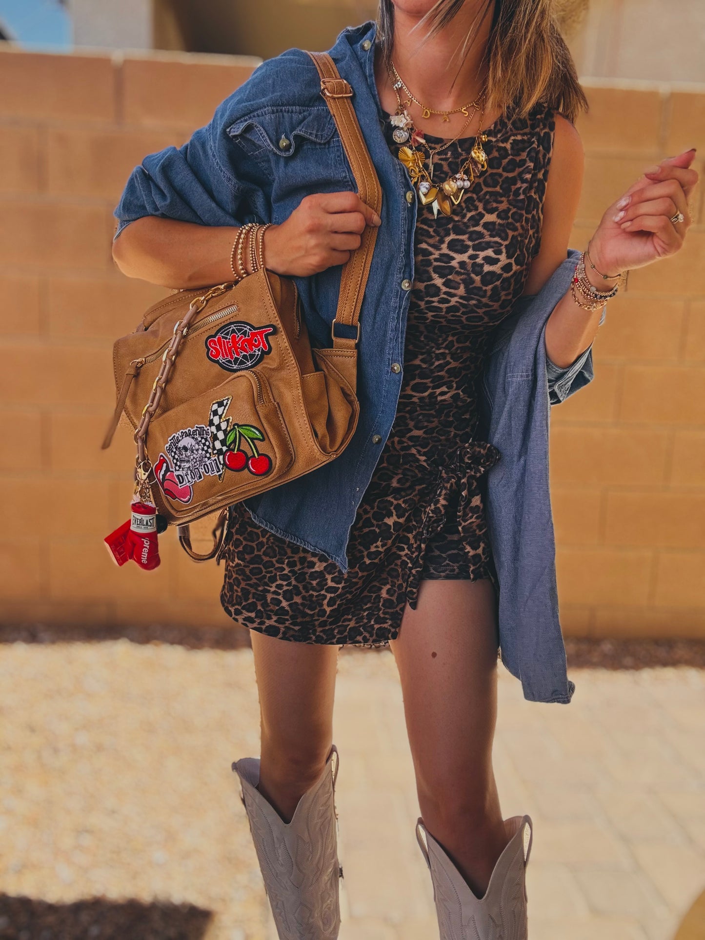LF-gentle parent dropout +Rad band + Carmel leather  *PAYSON BAG**