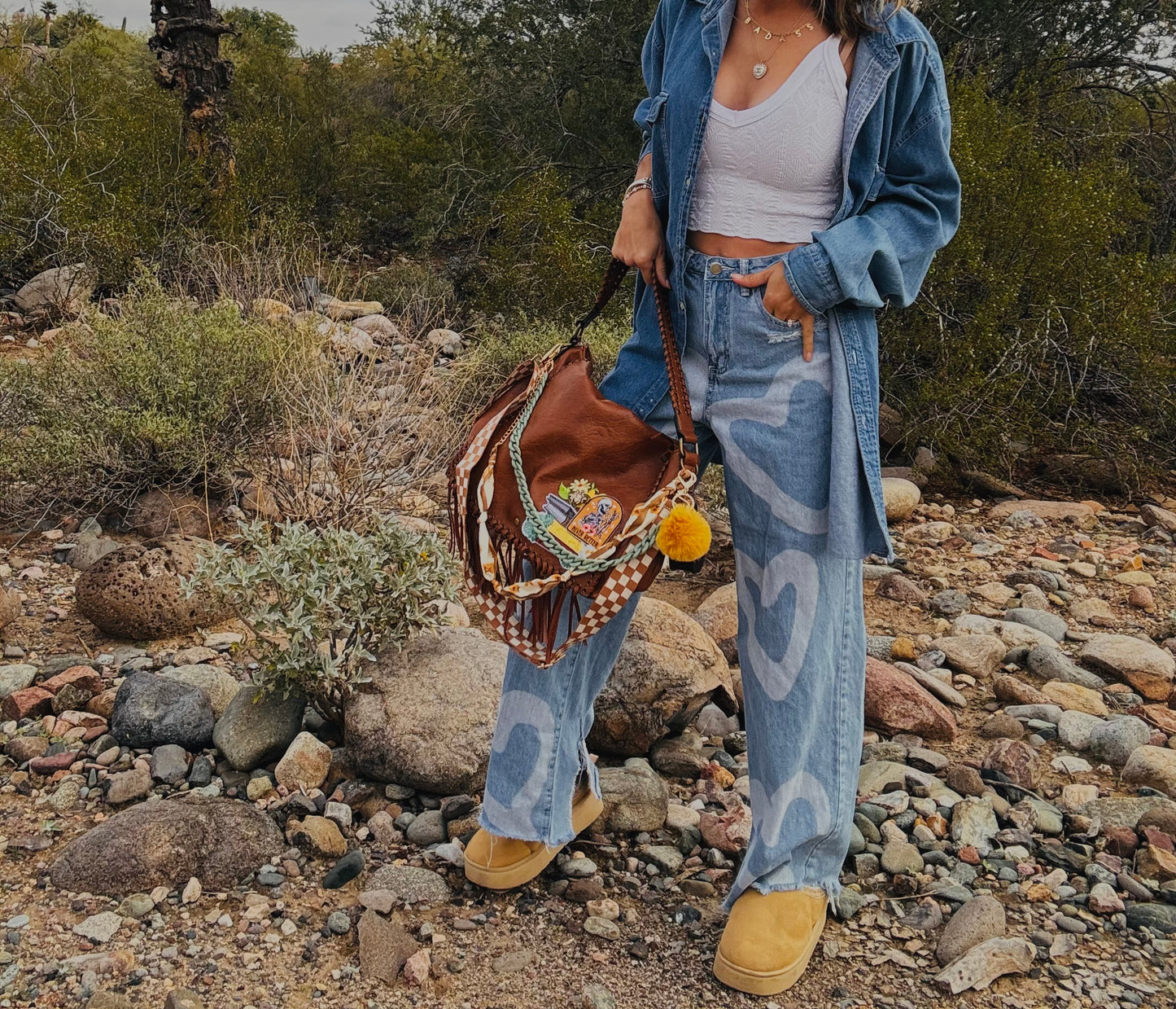 NY-vintage book baddie- floral and skeleton - checkered strap - vintage bee embellishment crossbody strap included** The Jerome**