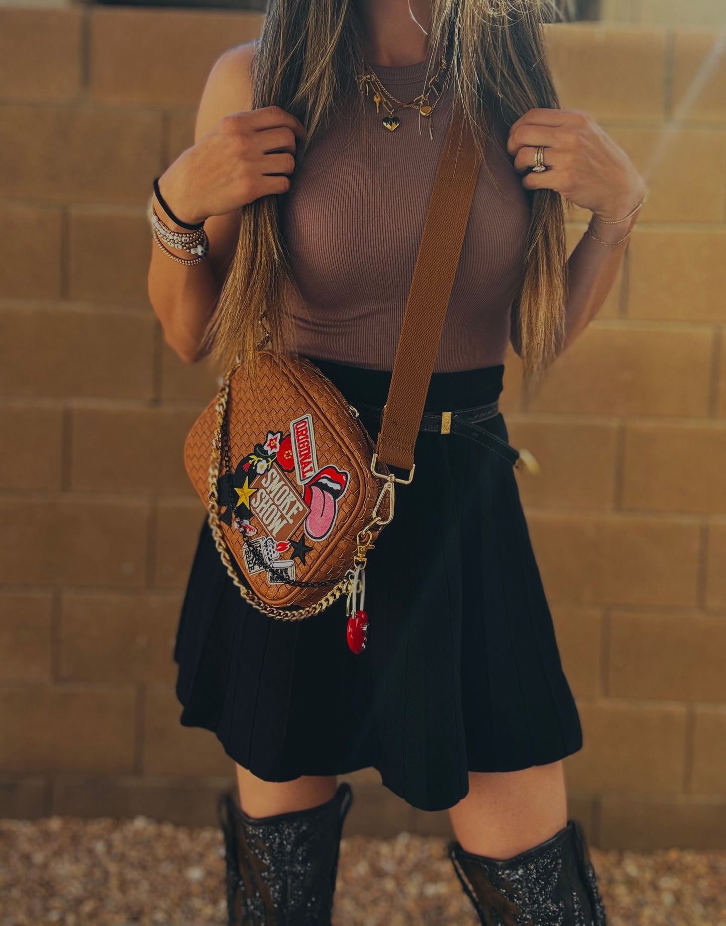 WS-smokeshow vintage original on fire vintage Premium Carmel OG+ PAGE BAG