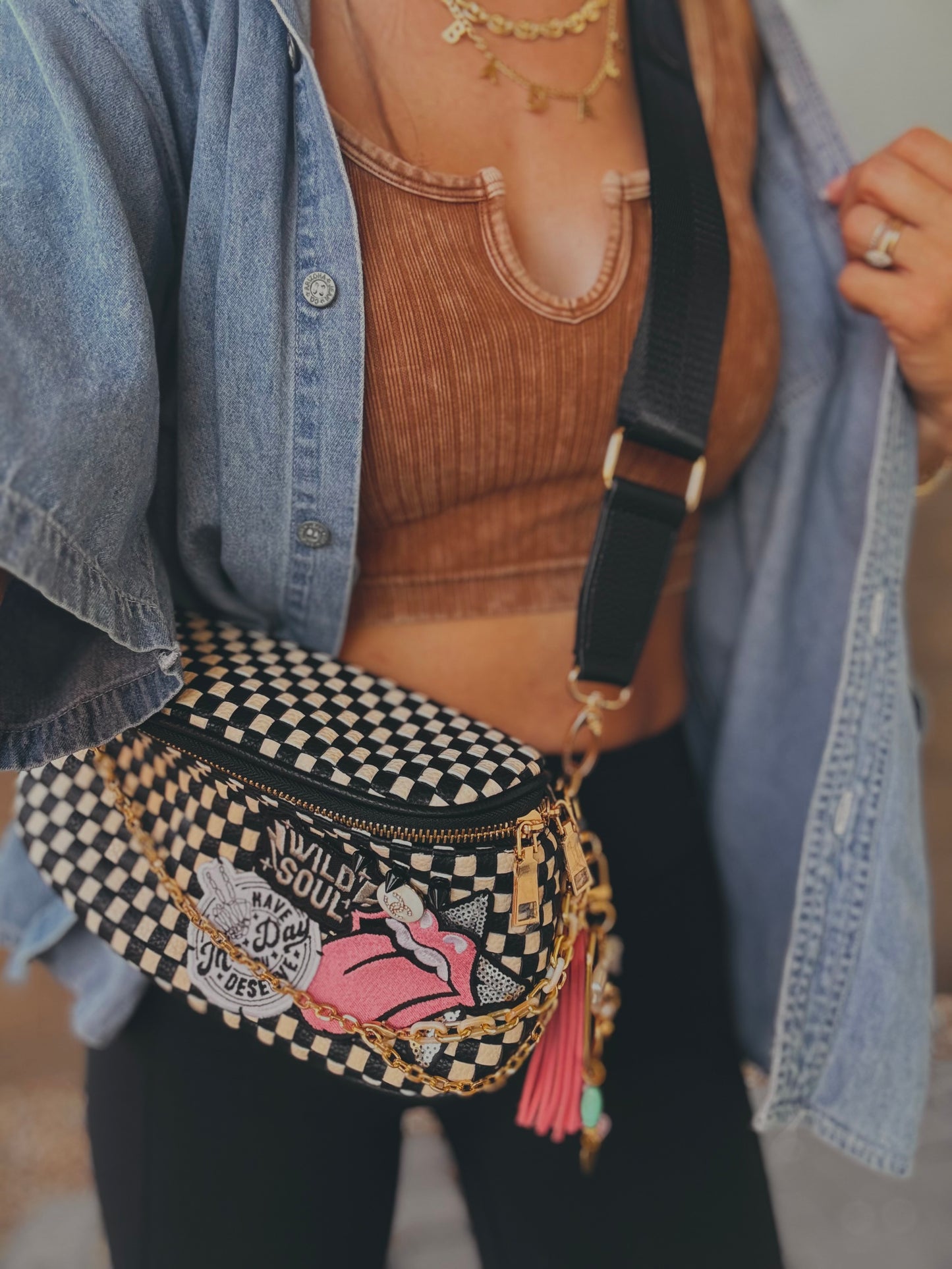 FC-day you deserve+wild soul +UPCYCLED AUTHENTIC BUTTON handmade charms OG+PHOENIX BAG