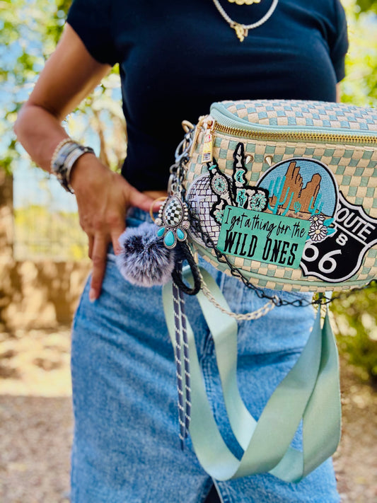 DM2-thing for the wild ones+ PHOENIX BAG limited edition teal and crème checkered