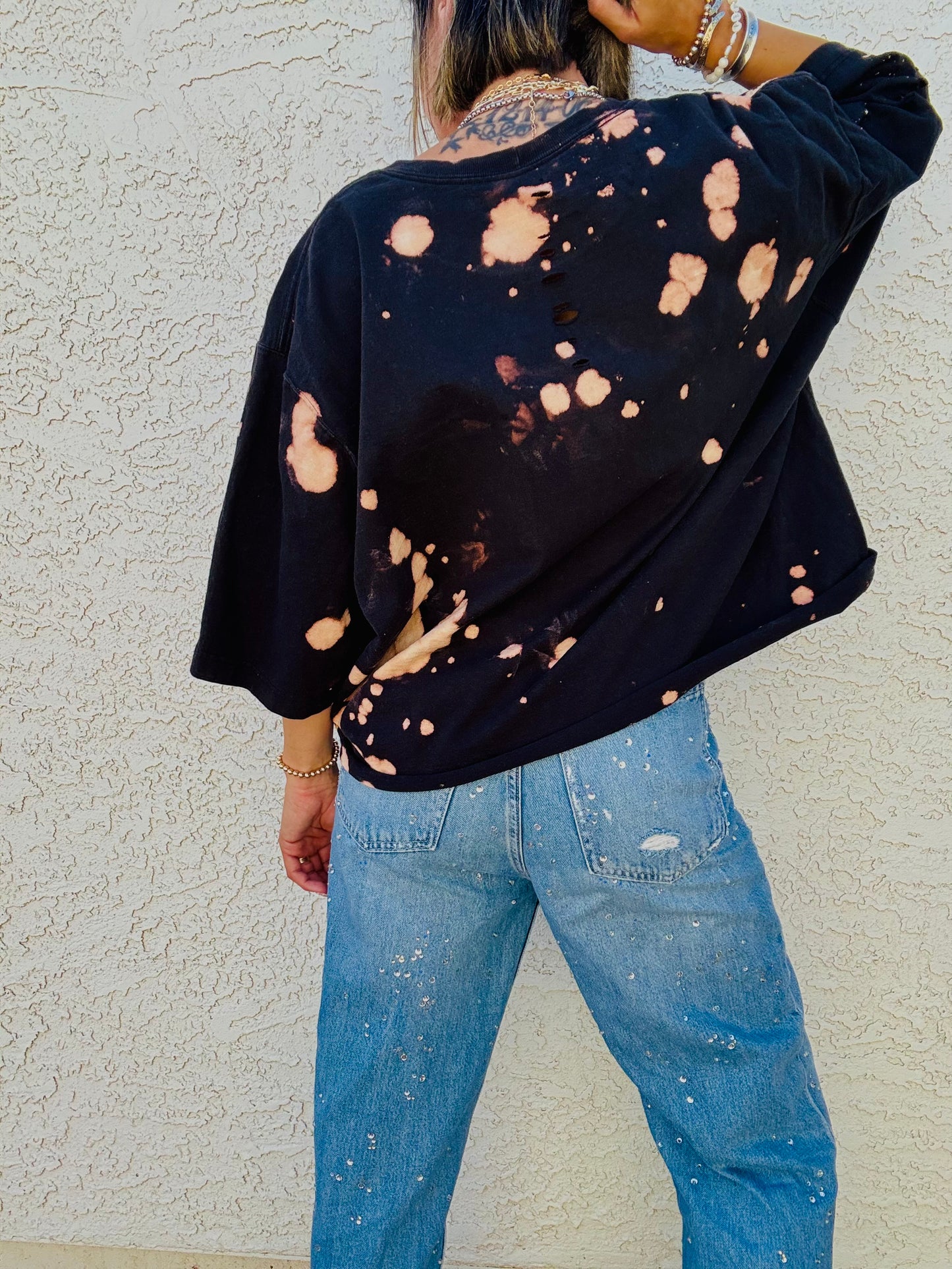 HD- Wild leopard DISTRESSED POCKET SHIRT - MENS 2XL CUT