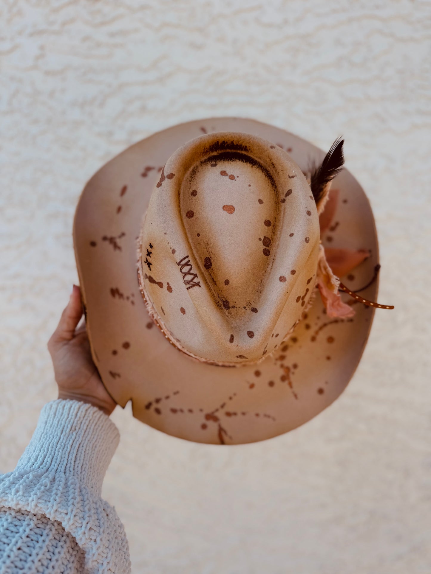 NU-Punchy in Love Copper babe +Taupe felt hand shaped Gambler COWGIRL BRIM