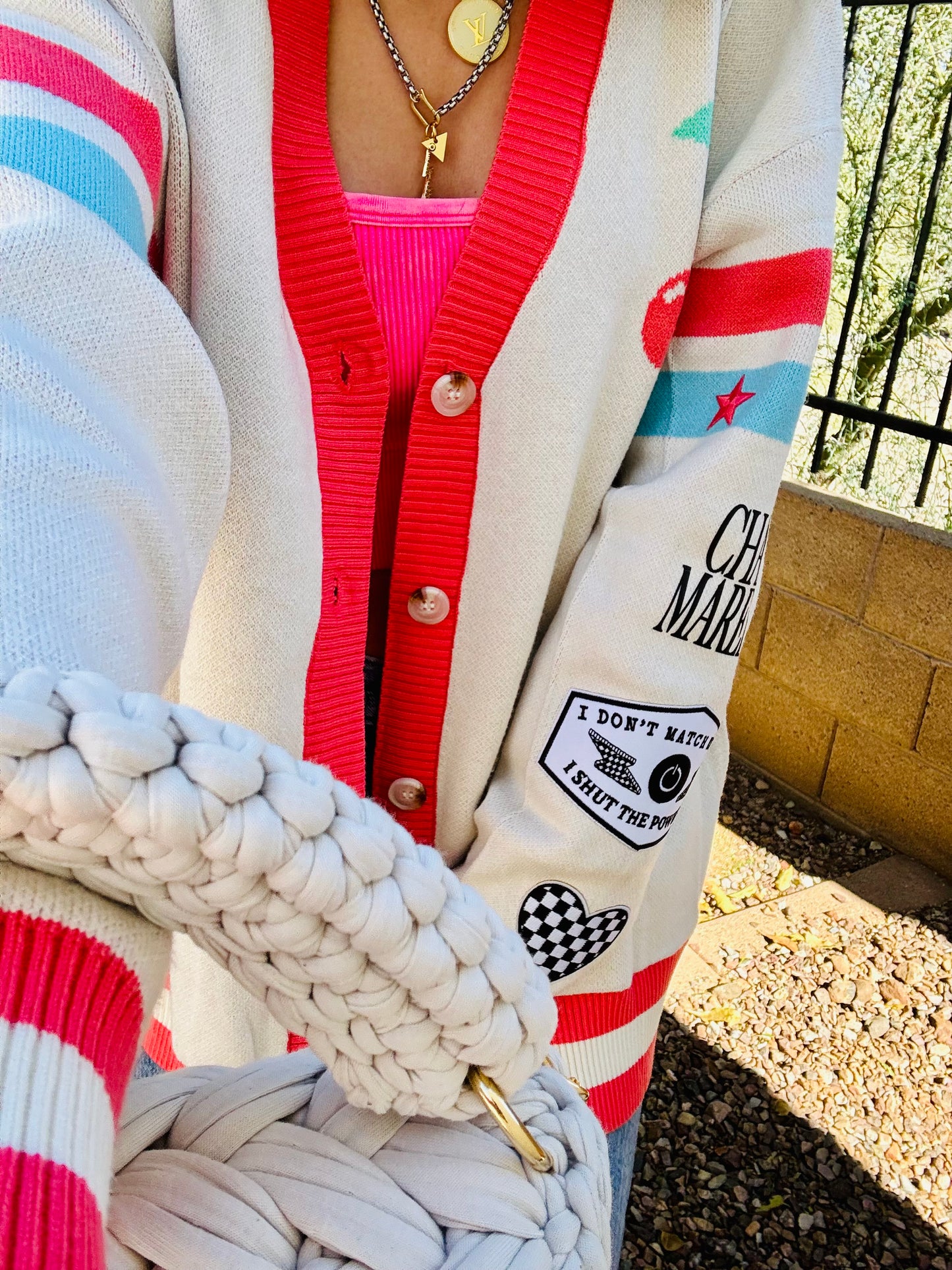 BBH-CHERRY BOMBER CARDIGAN + match, energy, checkered-CM CO. babes