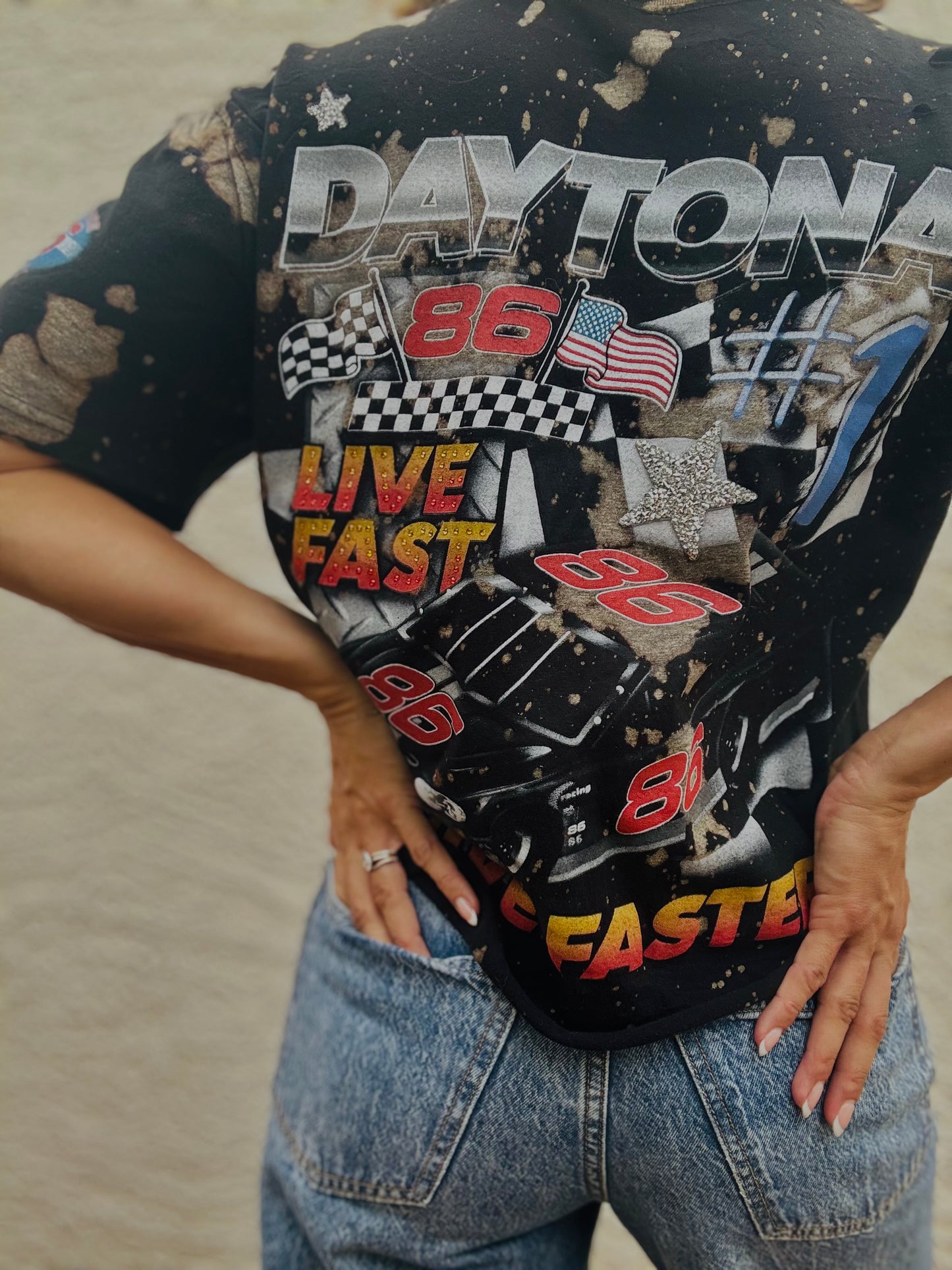 DT-live fast vintage+ I + Dad Tshirt MEDIUM