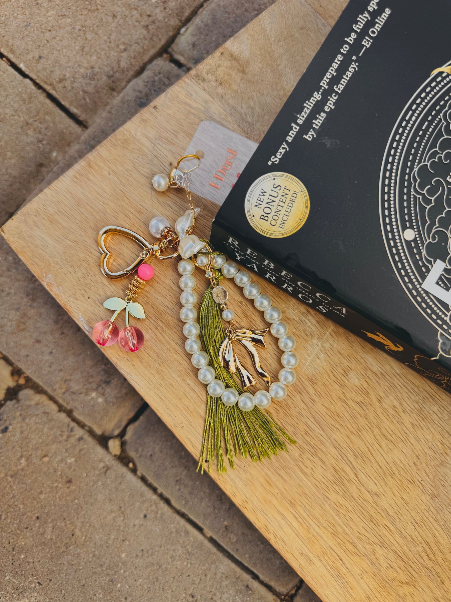 BBC-cherry hand beaded+ I dusted my shelf, but my books are still dirty 