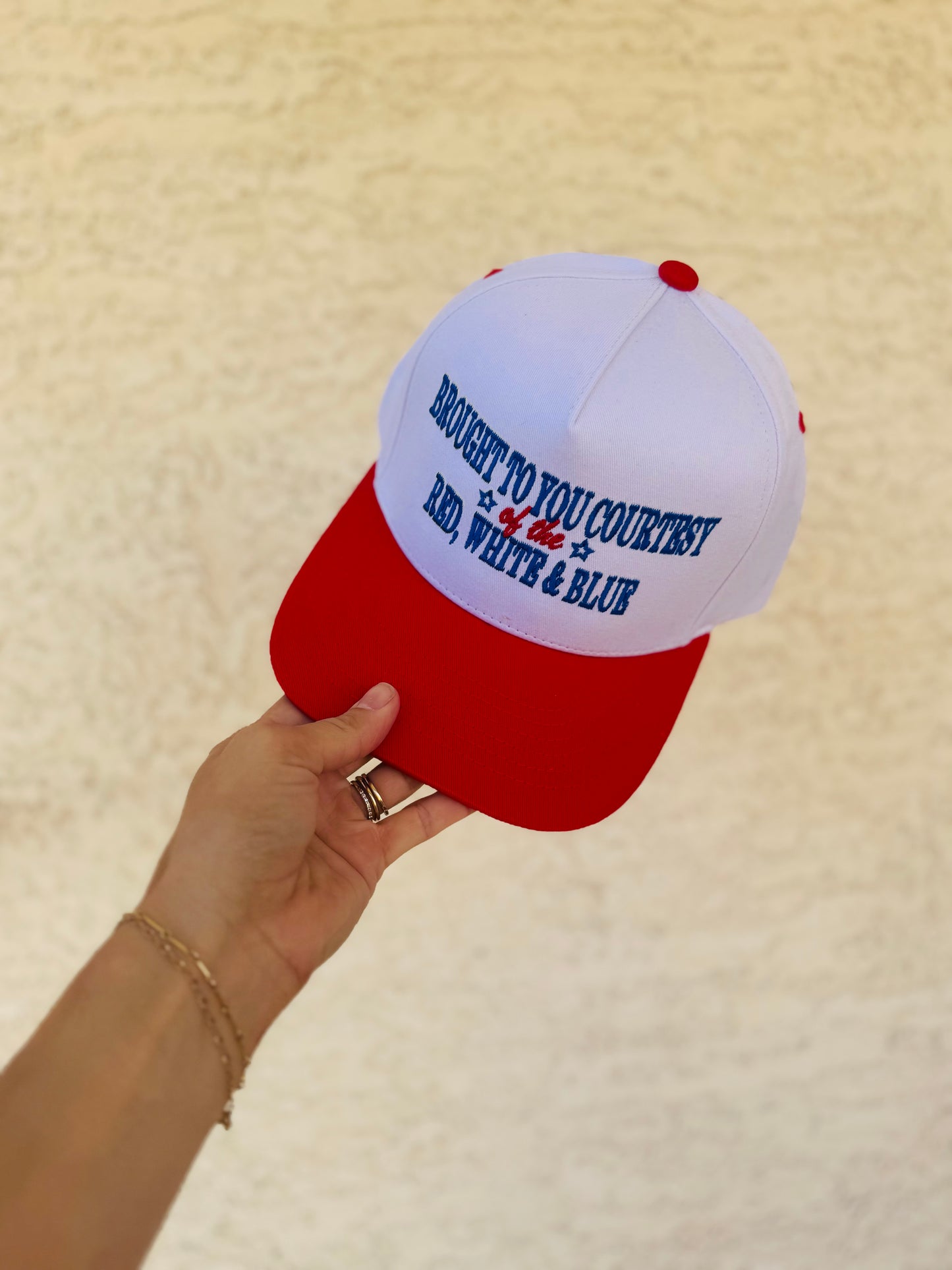 VT-brought to you courtesy of the red white and blue Summer vibe Traditional premium vintage SnapBack