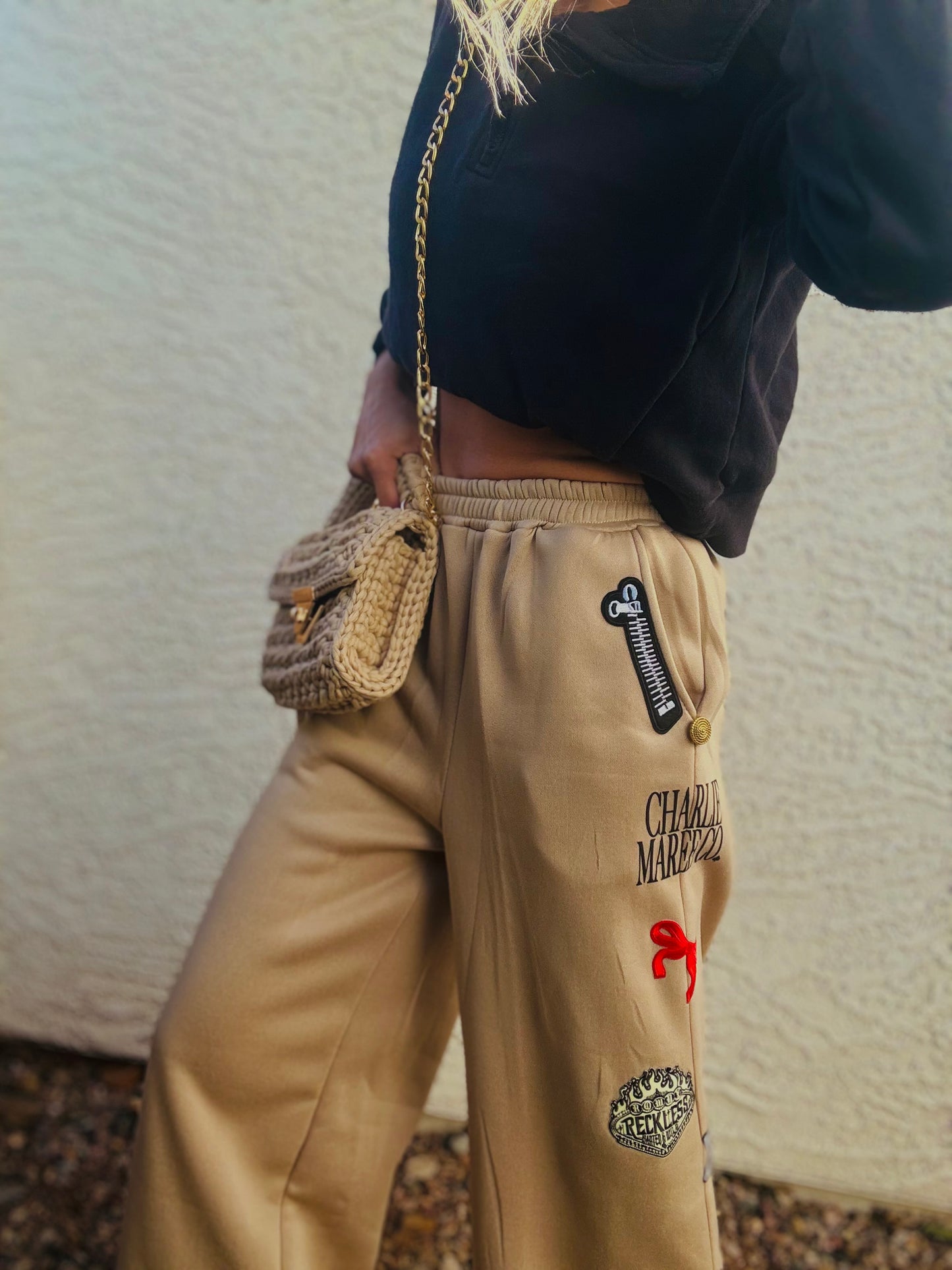 BBH-Button Betty Sweatpants- 2 TAN