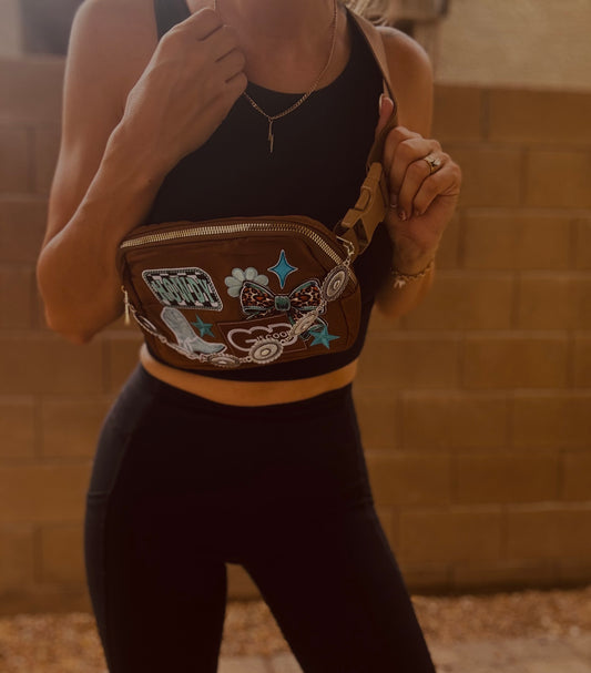 BB-God is good turquoise - brown BELT BAG