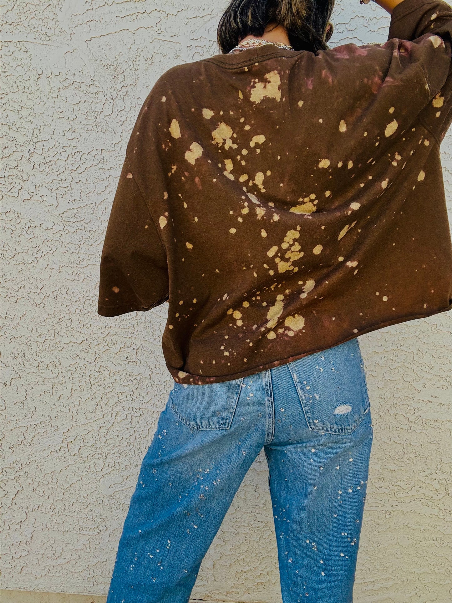 HD- rustic brown DISTRESSED POCKET SHIRT - MENS 2XL CUT