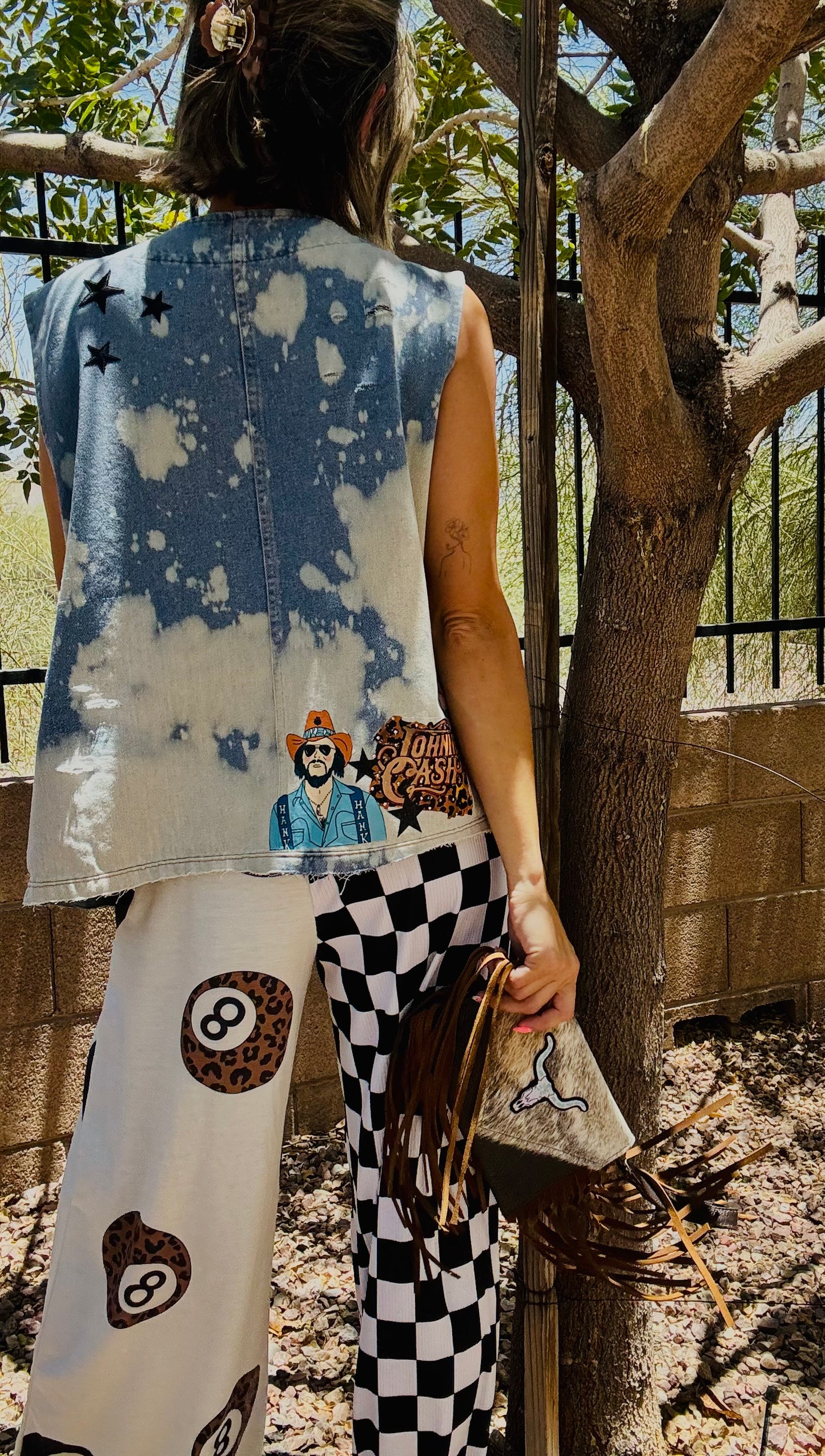 RTS-REBEL BABE EDGY AND DISTRESSED ONE OF A KIND -Slouchy DENIM VEST