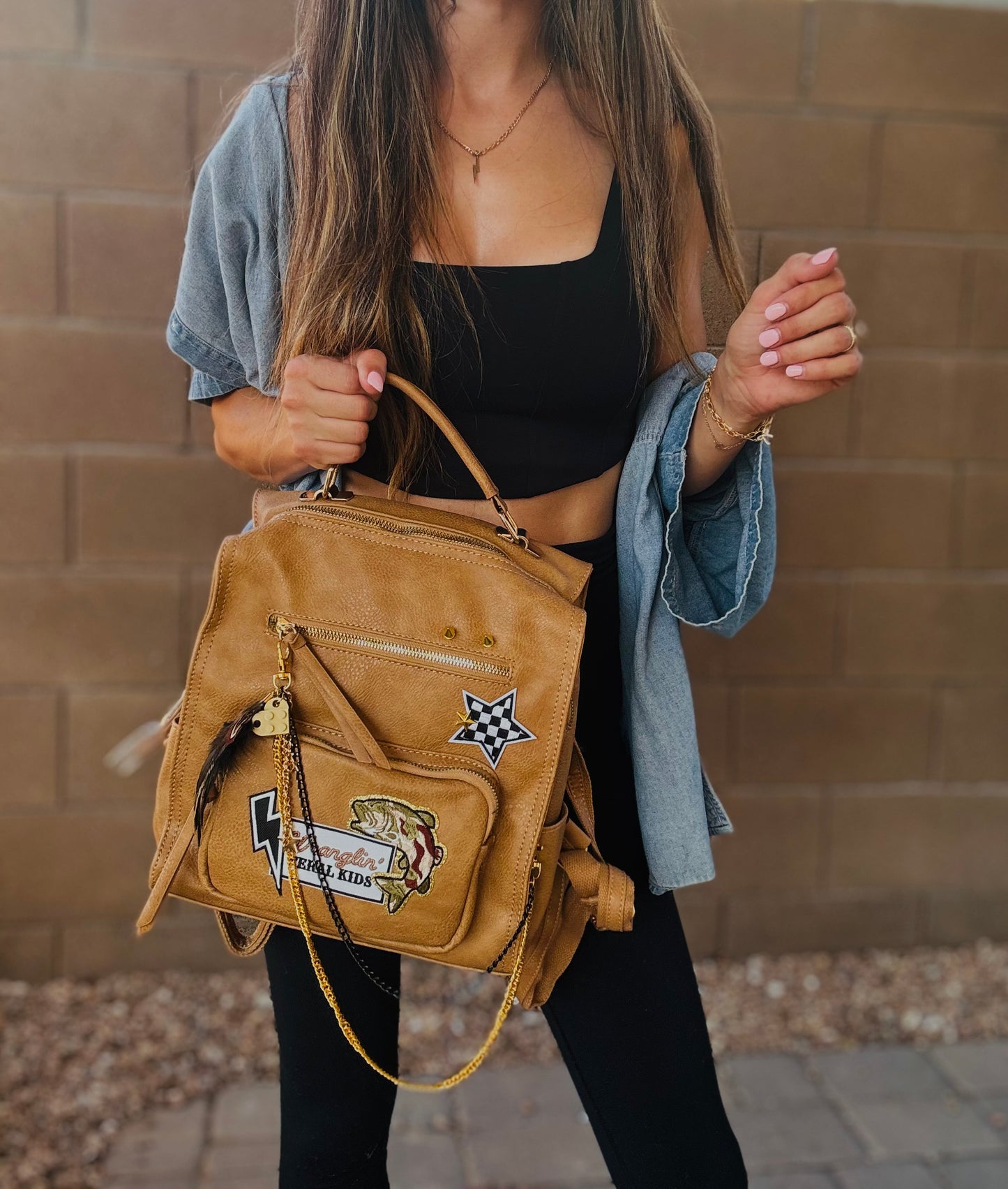 HA- wranglin feral kids -tan *PAYSON BAG**