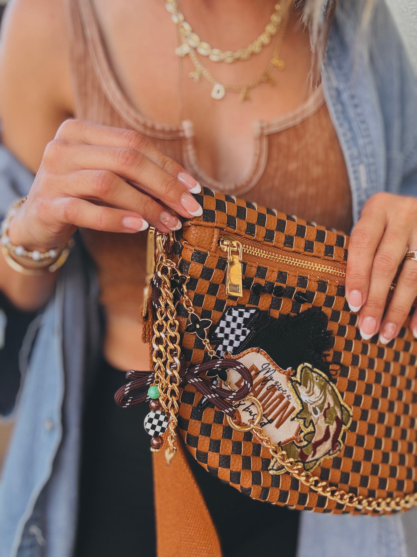 FC-my give a damn is busted+handbeaded charms+ SEDONA BAG
