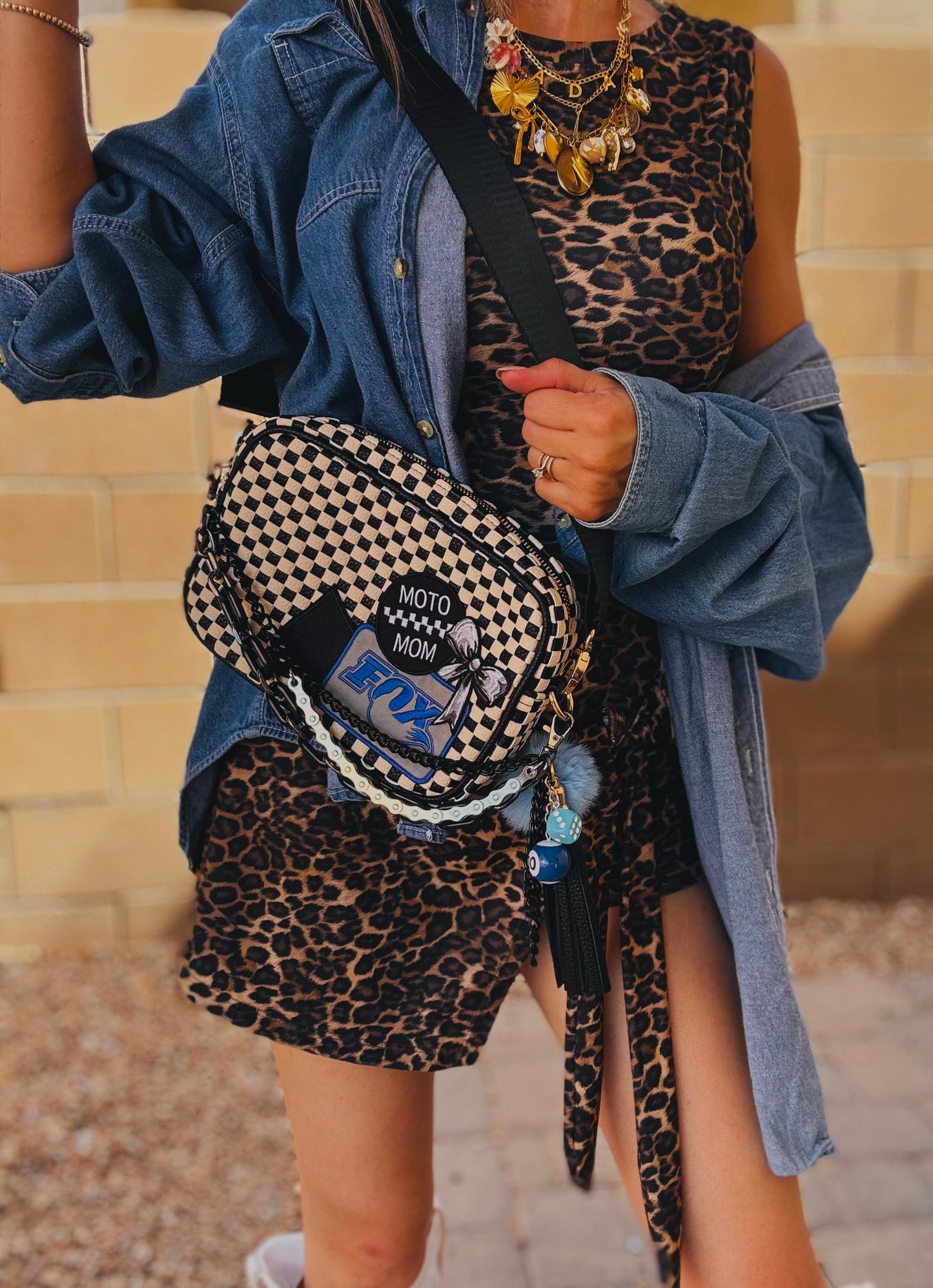 LF-MOTO MOM- black checkered OG *Page Bag*