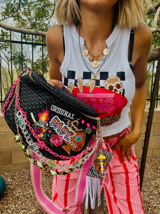 CO-ORIGINAL-BABE XL PHOENIX BAG black checkered - 2 straps included