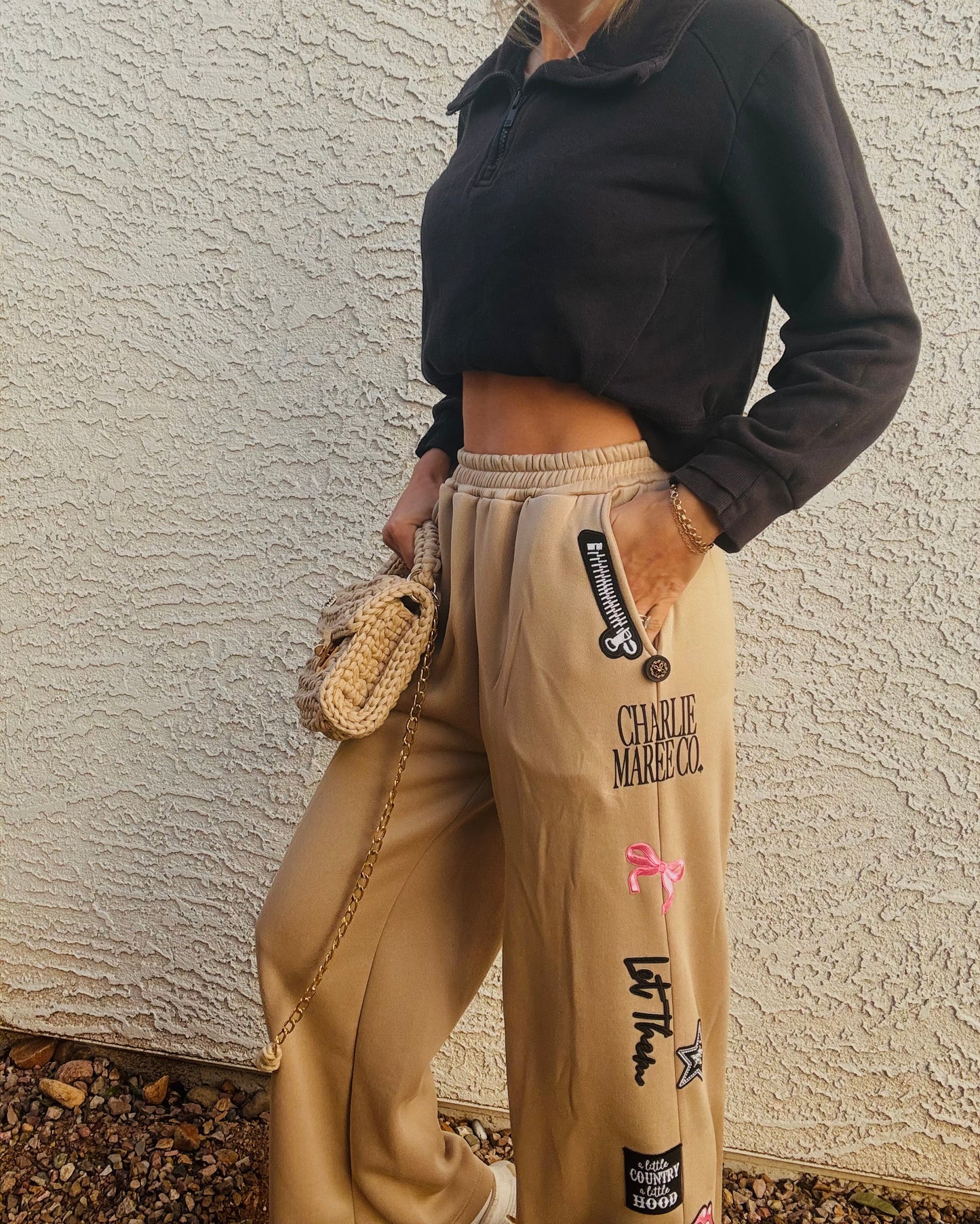 BBH-Button Betty Sweatpants- 3 TAN
