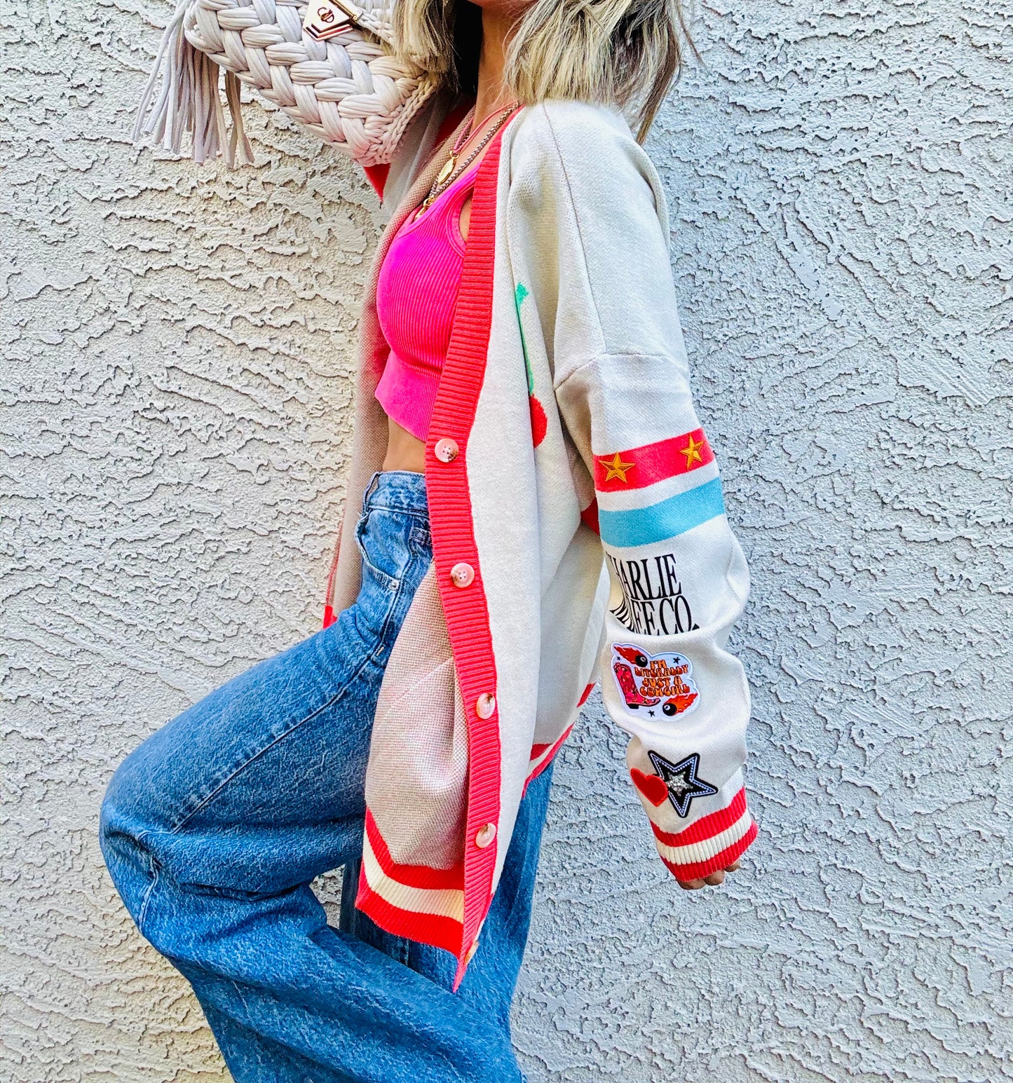 BBH-CHERRY BOMBER CARDIGAN + i’m literally just a cowgirl-CM CO. babes