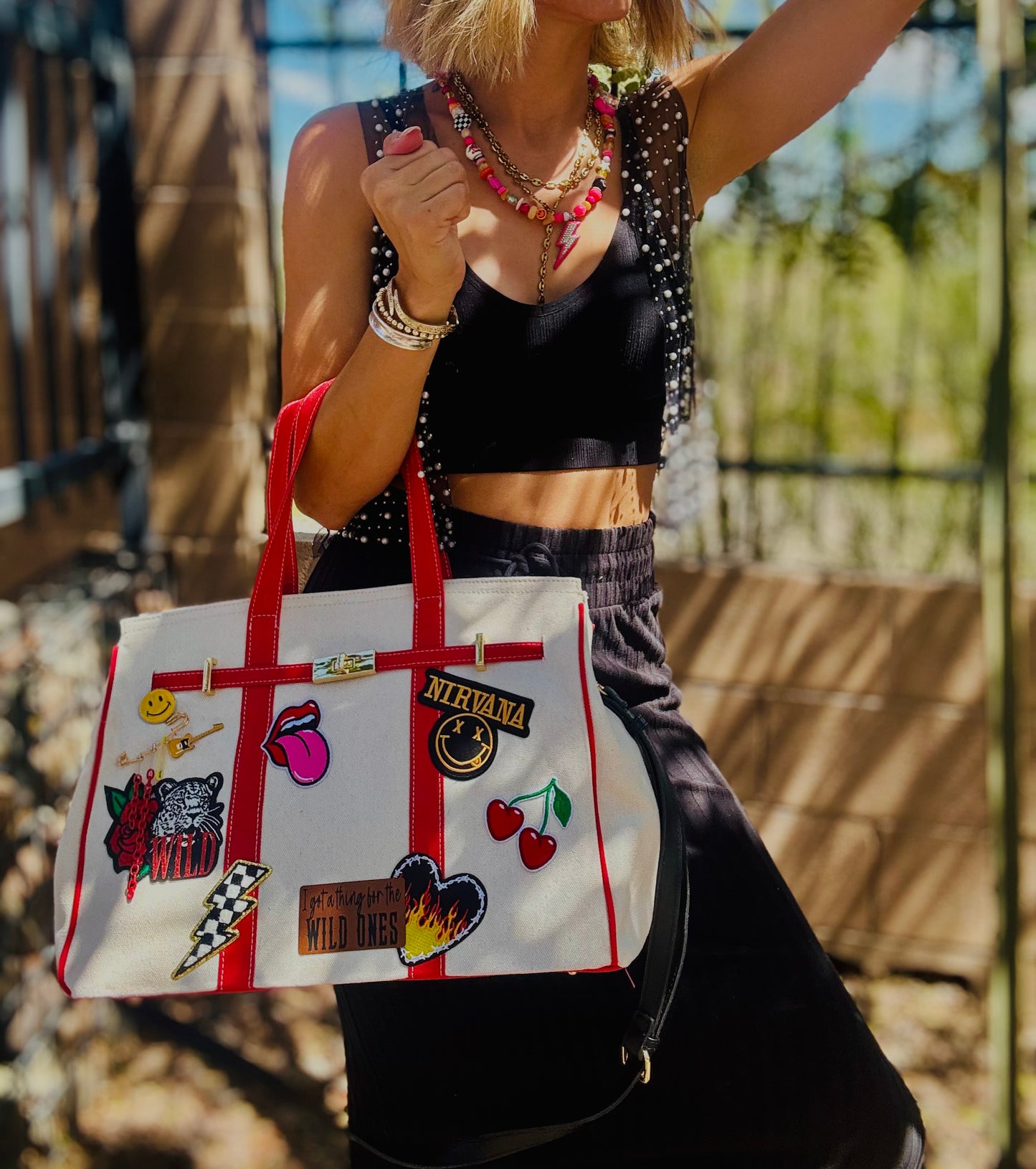 RTS-wild ones band groupie -Carry all  TOTE canvas- with satin lining interior