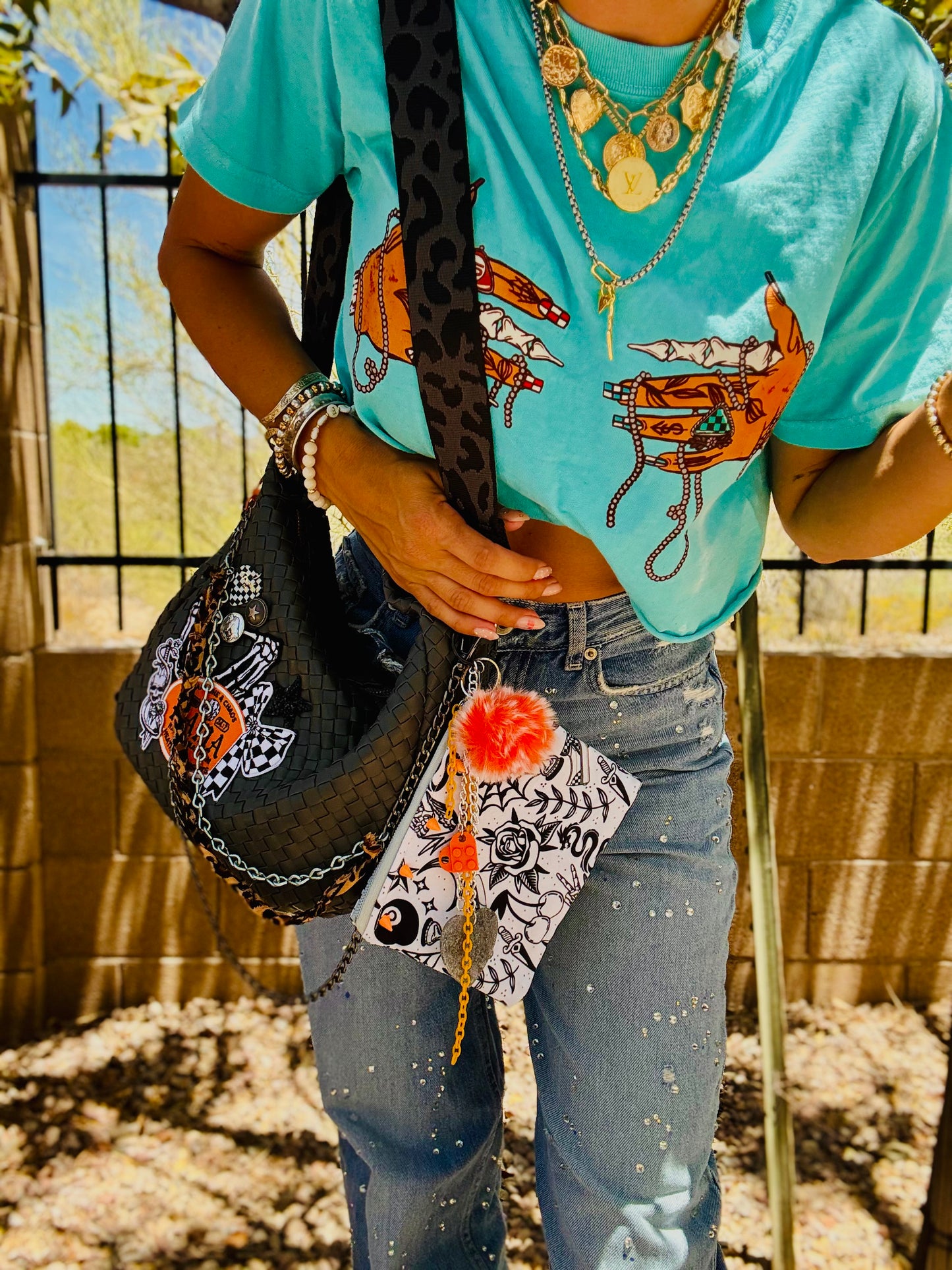 SAT-grey chaos mama rad and reckless + CHANDLER BAG* comes with 2 straps worn 3 ways
