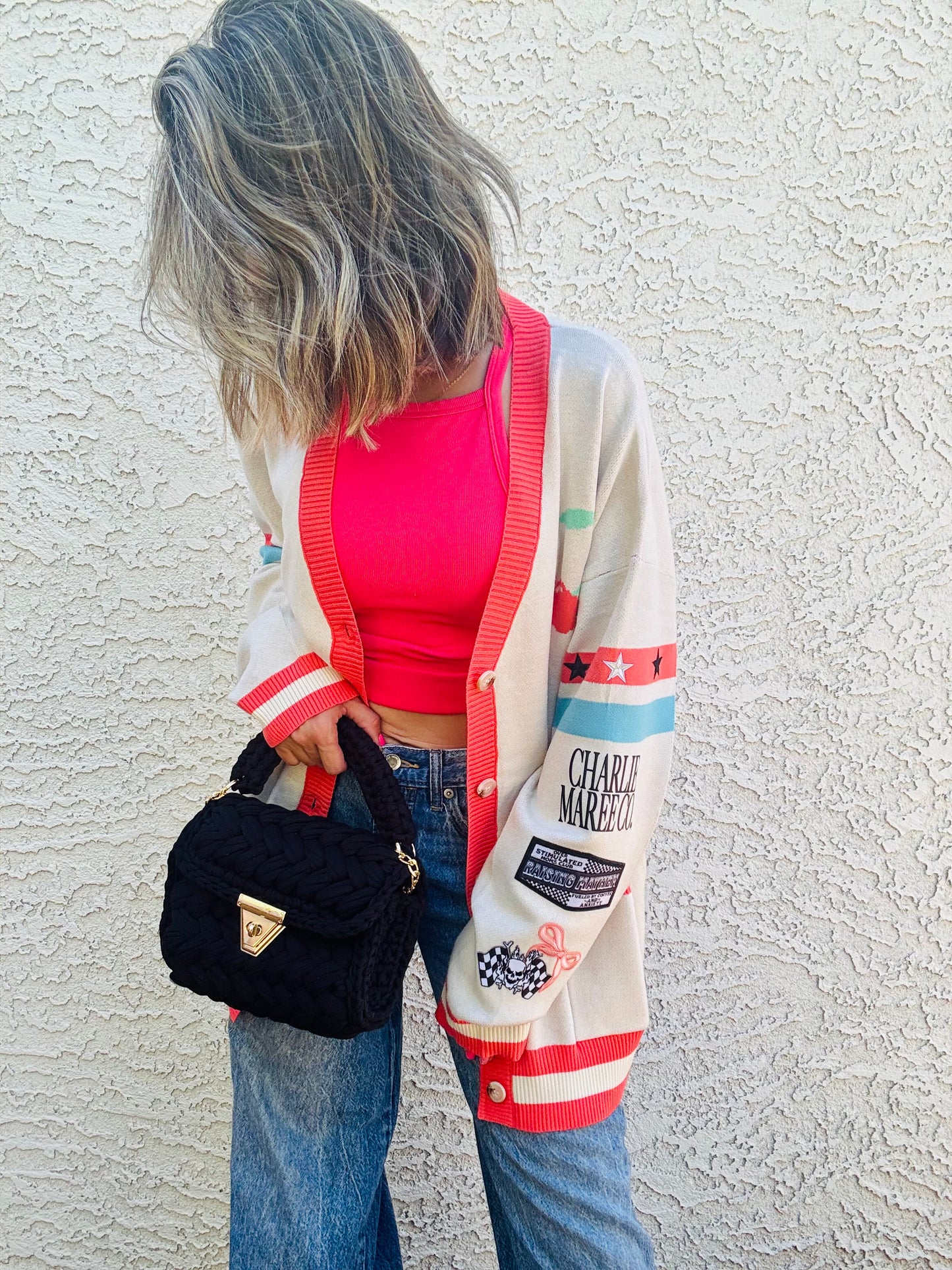 BBH-CHERRY BOMBER CARDIGAN + raising mayhem +￼ CM CO. babes