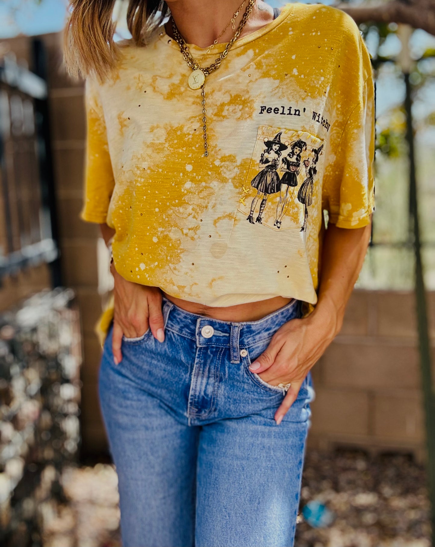 MD- feelin witchy vintage +HUSBAND POCKET SHIRT -XL