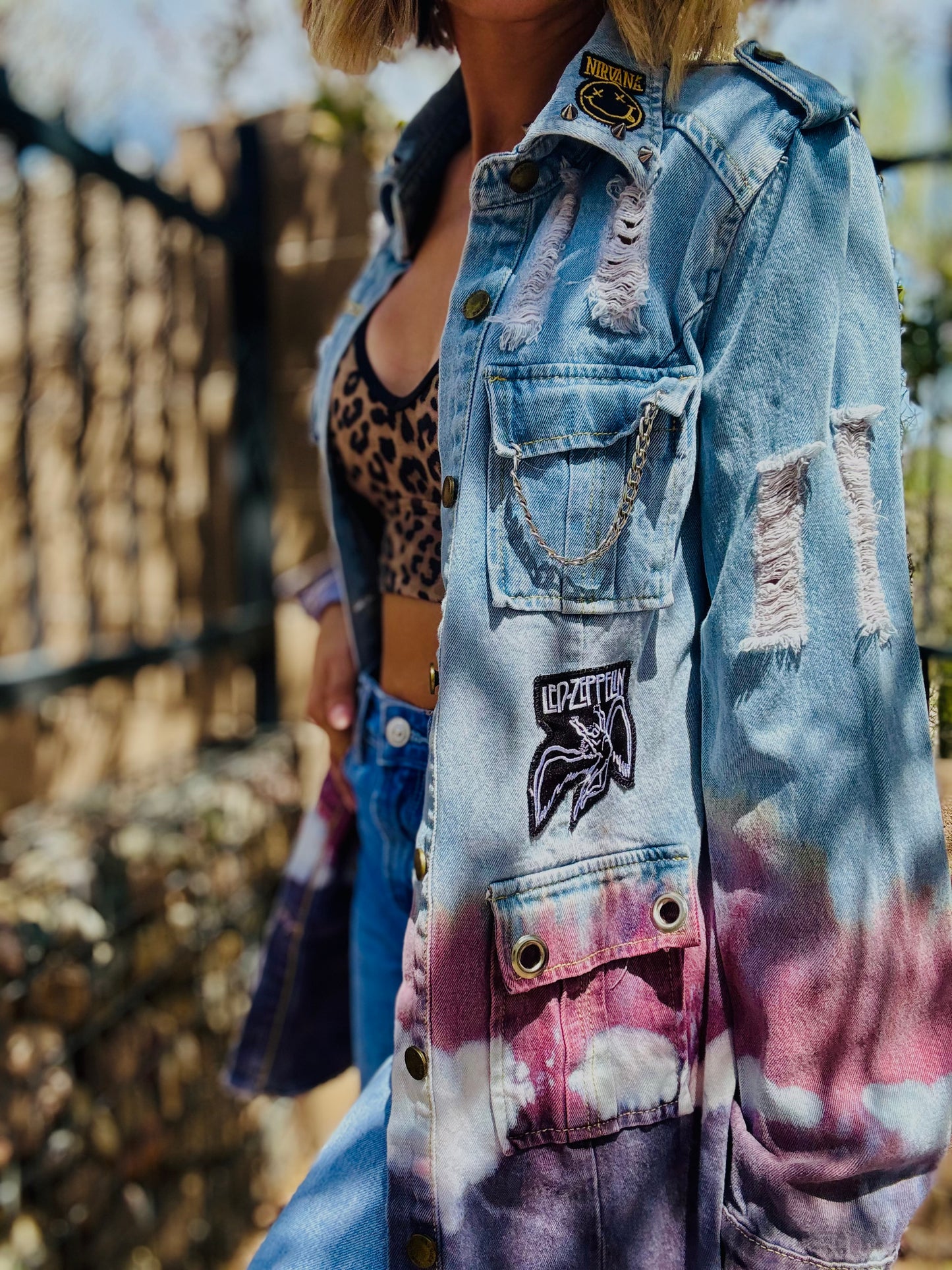 AUG-DYED DENIM BAND JACKET- SIZE MEDIUM oversized
