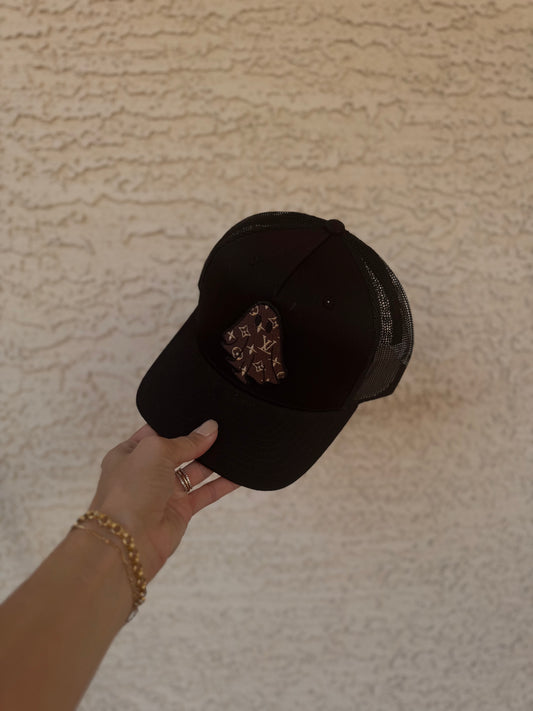 BOO-brown boojee ghost - black canvas & mesh snapback