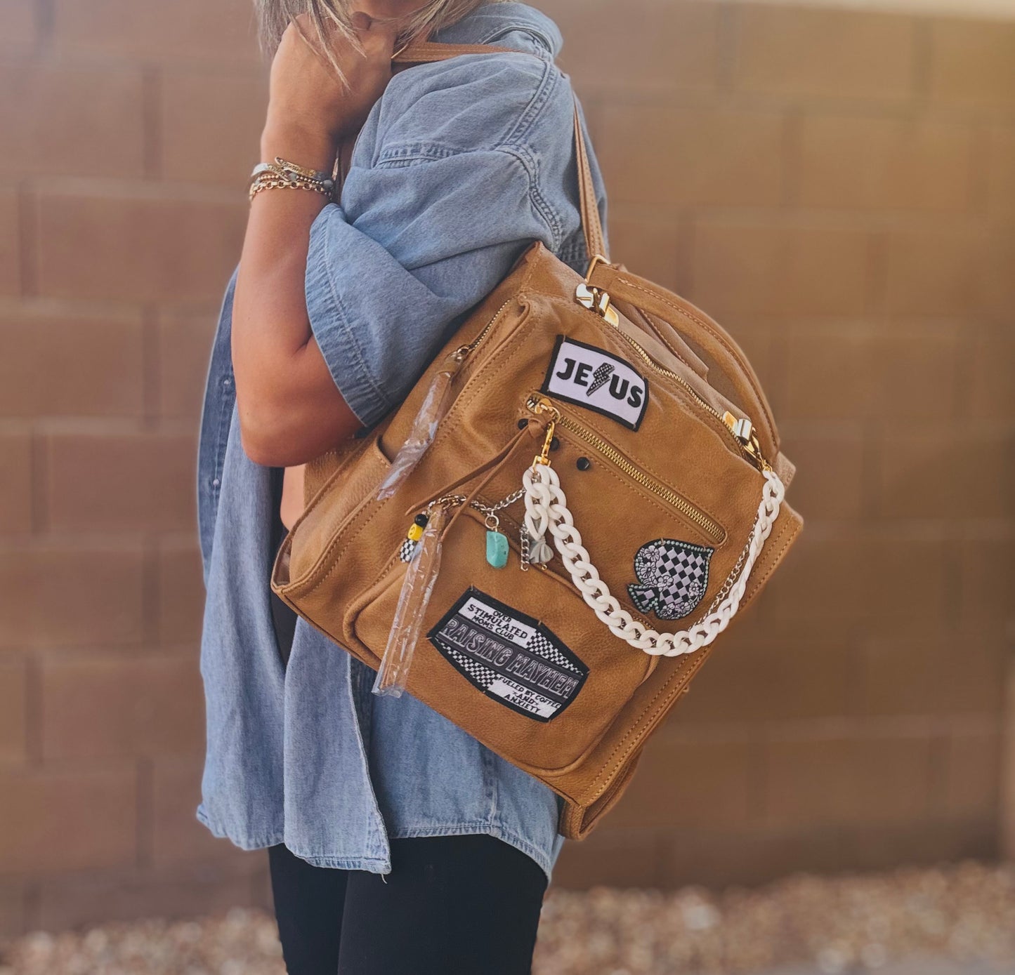 FC-Raising mayhem + overstimulated moms + Jesus checkered *PAYSON BAG**