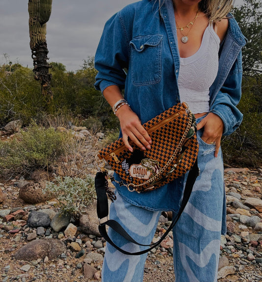 NY- my give a damn is busted+handbeaded charms+ SEDONA BAG Crossbody