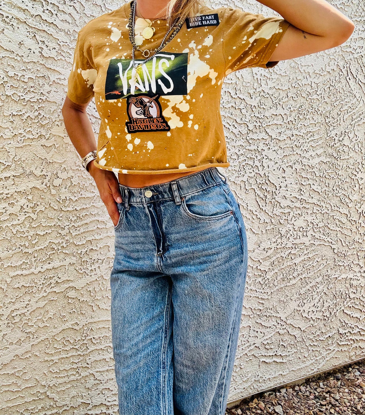 TEE-1/2 skater 1/2 biker babe - DAD TEE SMALL