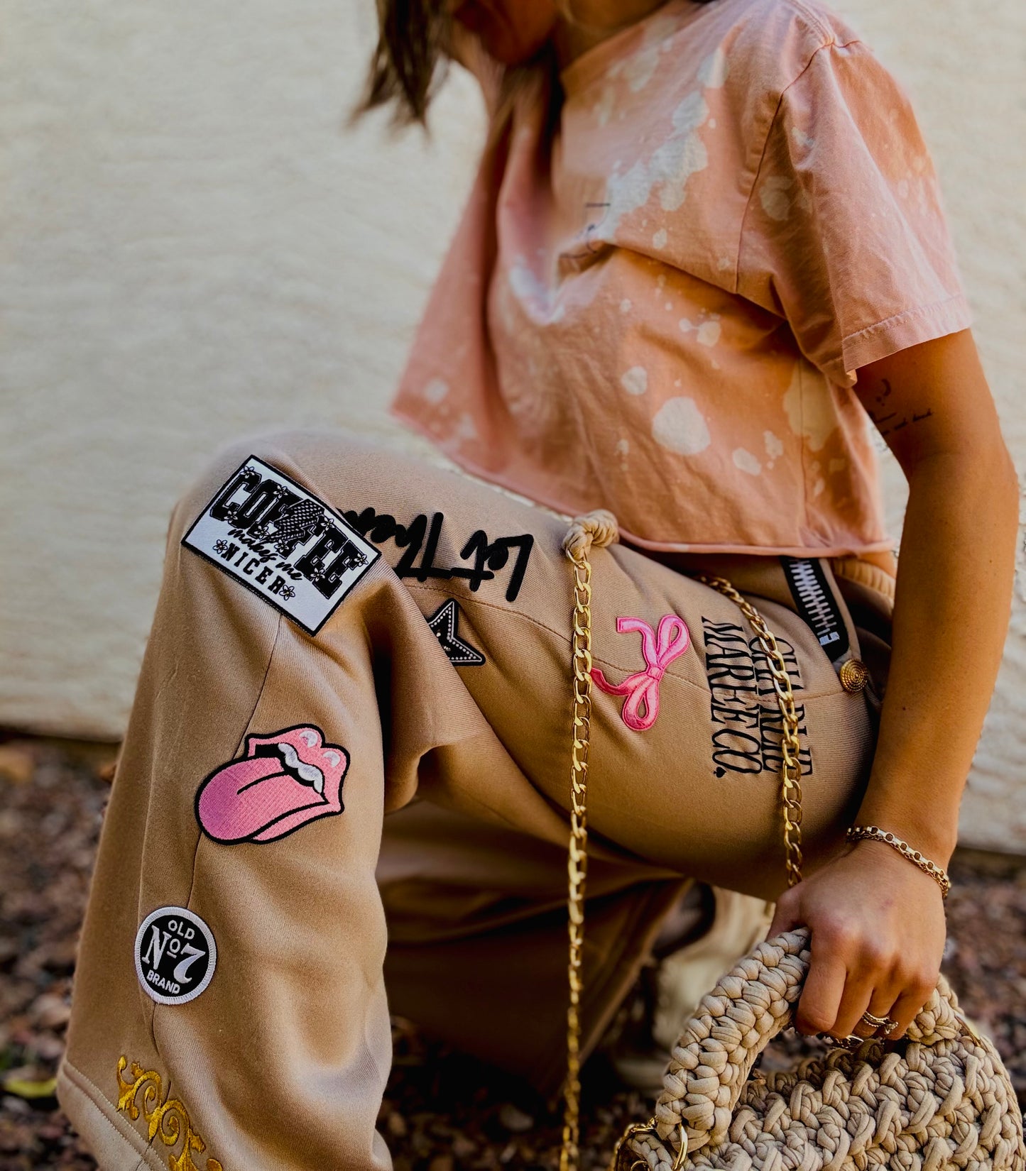 BBH-Button Betty Sweatpants- 4 TAN