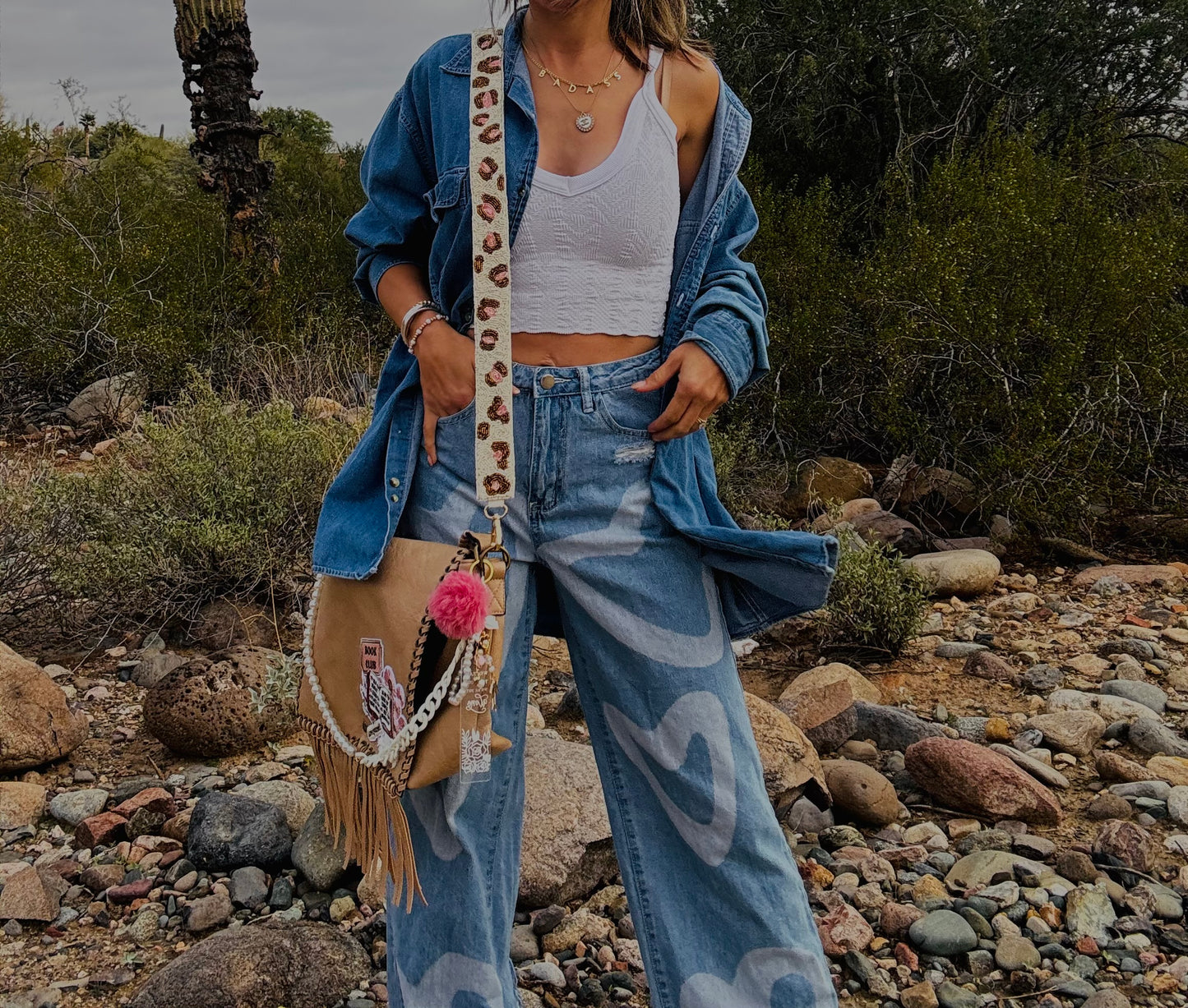 NY-book babe dreams- pink and pretty - beaded strap - crossbody strap included** The Jerome**