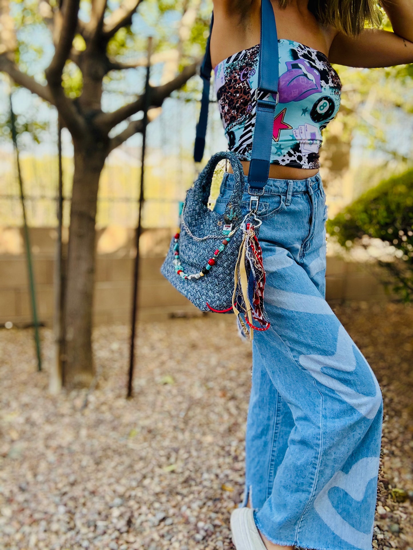 SAT- #1 - LIMITED EDITION DENIM CROSSBODY TOTE